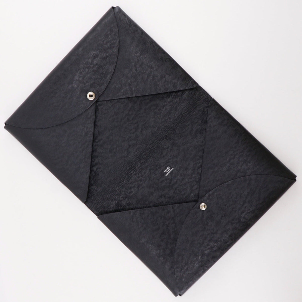 Hermes Black Green Epsom Leather Clutch Bag (Pre-Owned)