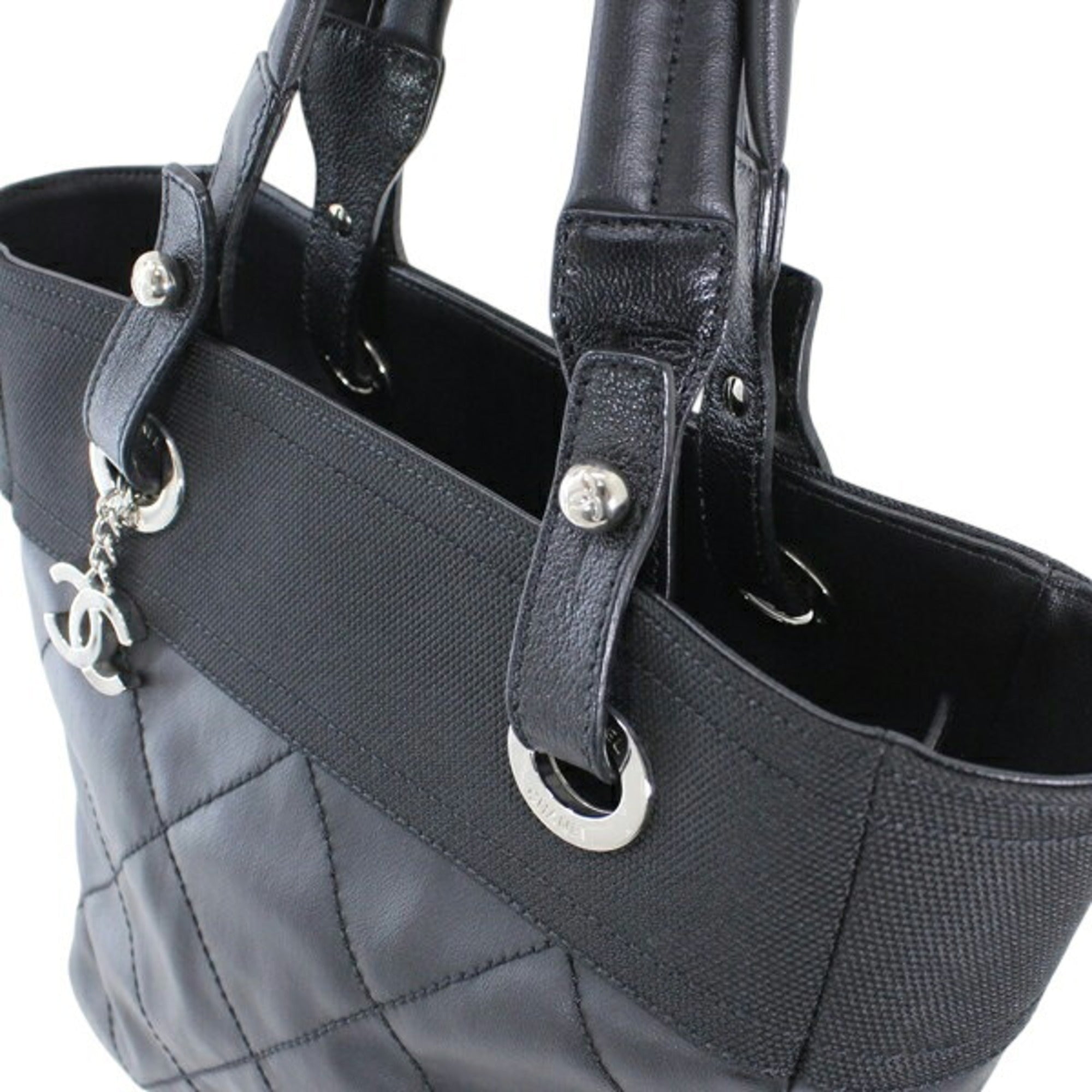 Chanel Black Pvc Leather Tote Bag (Pre-Owned)