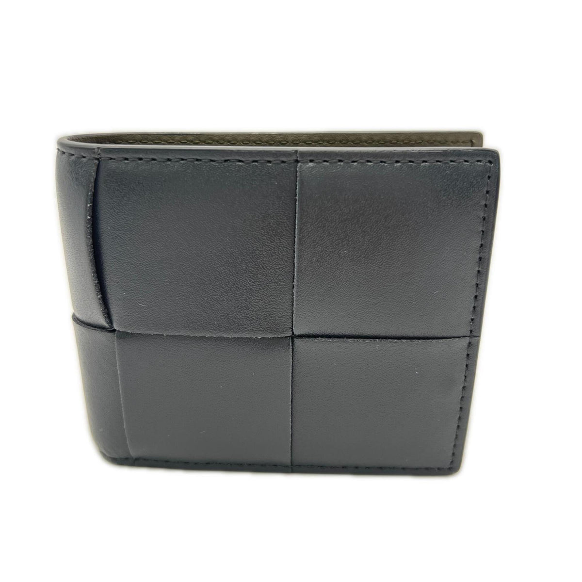 Bottega Veneta Gray Khaki Leather Wallet (Bi-Fold) (Pre-Owned)