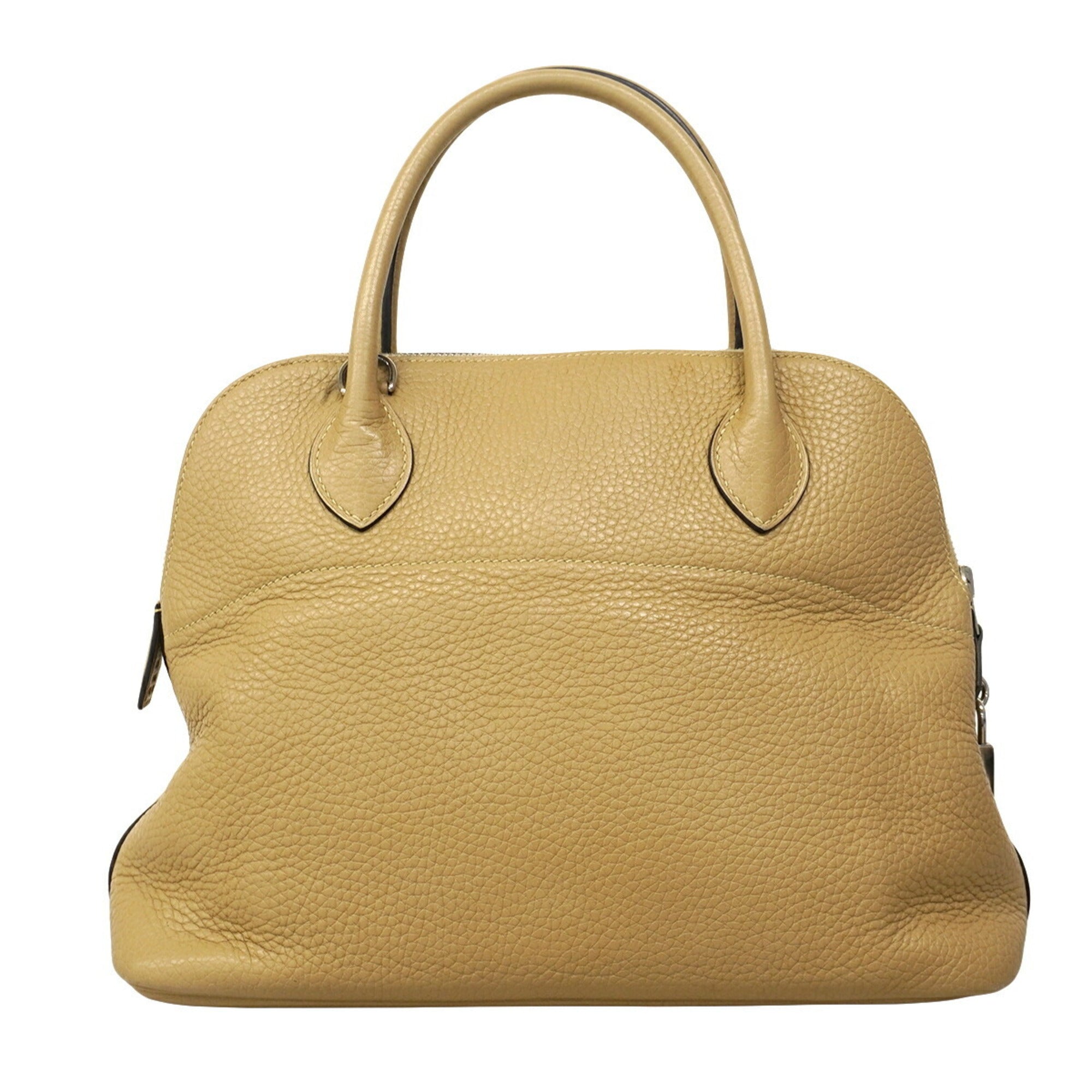 Hermes Beige Taurillon Clemence Leather Handbag (Pre-Owned)