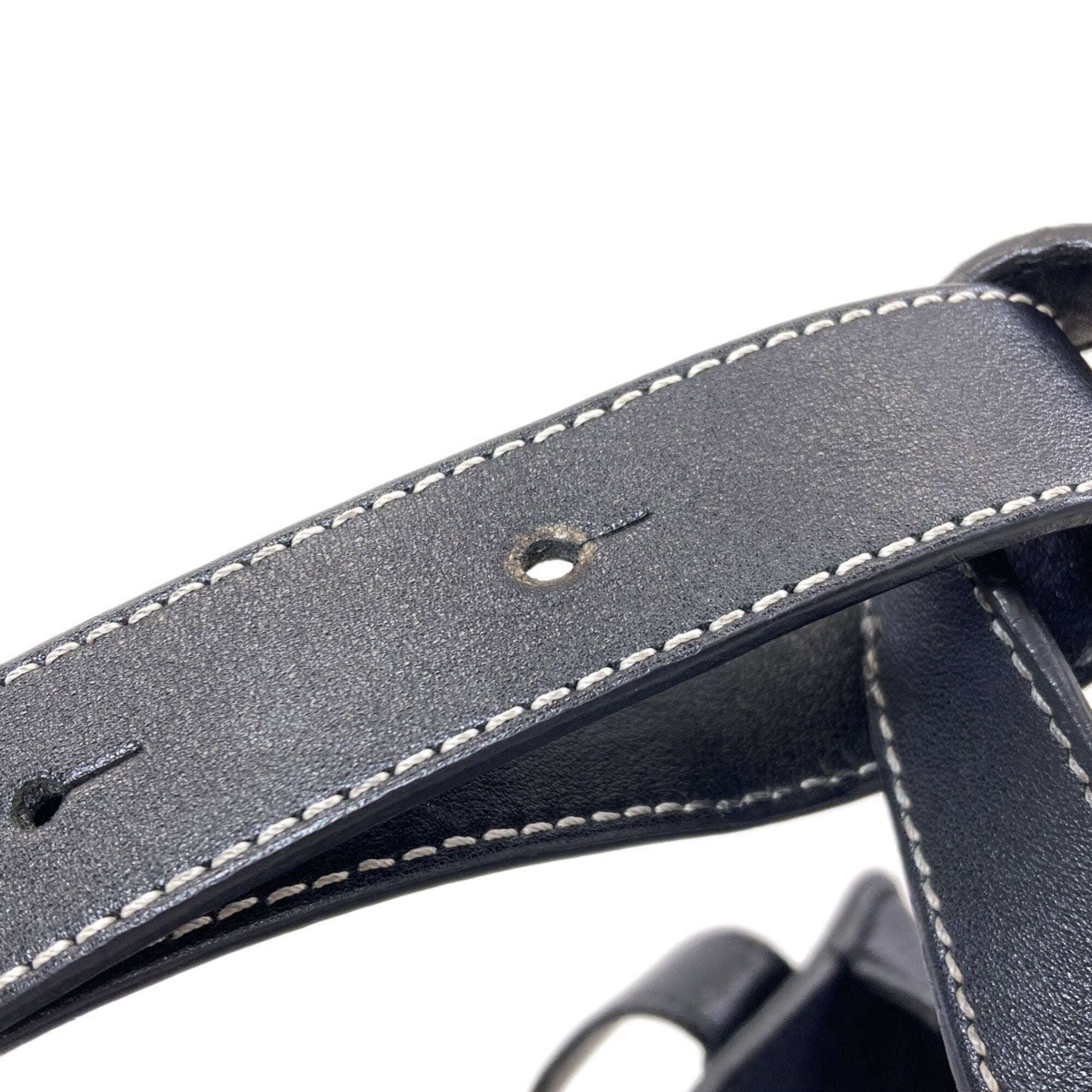 Loewe Hammock Black Dark Navy Leather Handbag (Pre-Owned)