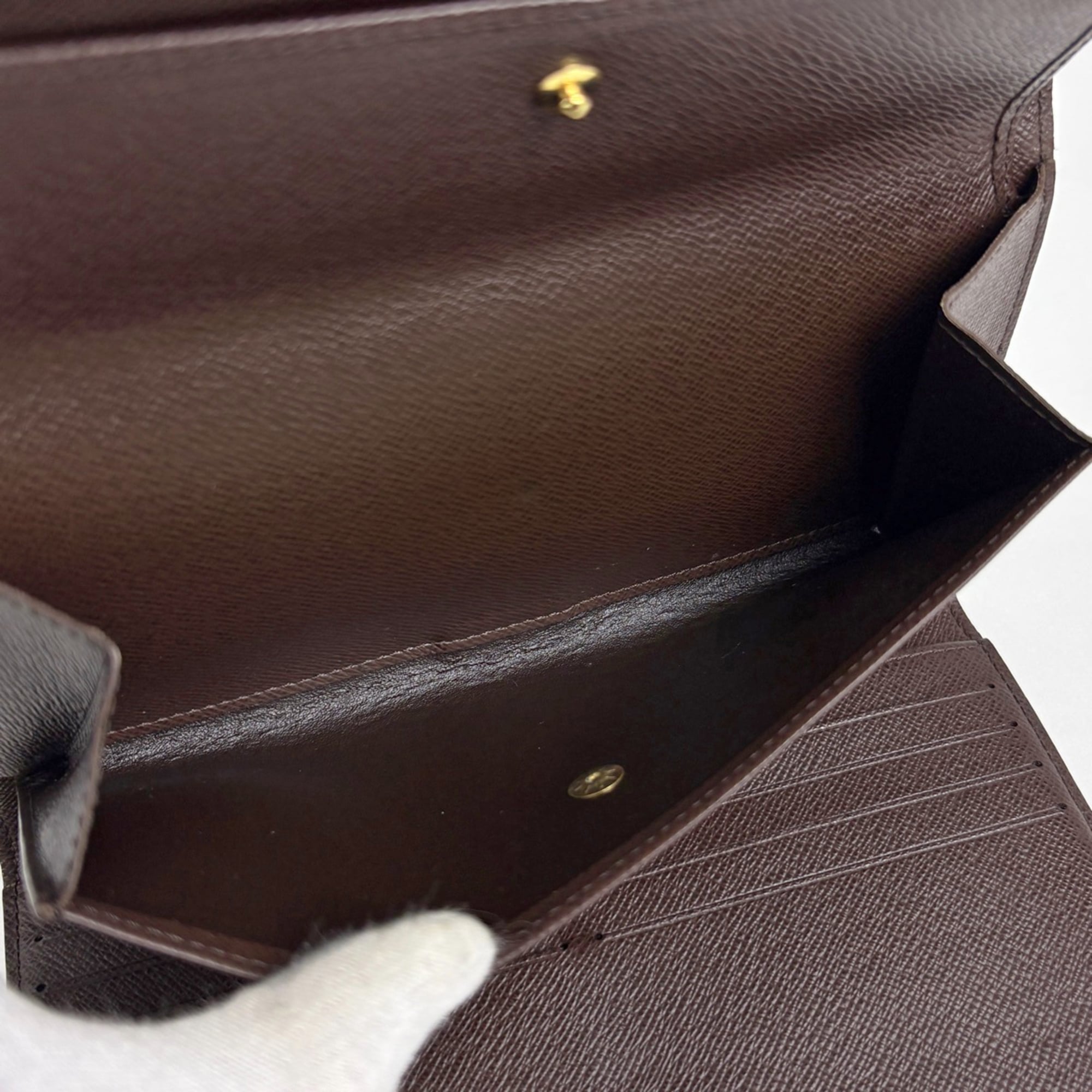 Louis Vuitton Damier Brown Damier Canvas Long Wallet (Tri-Fold) (Pre-Owned)