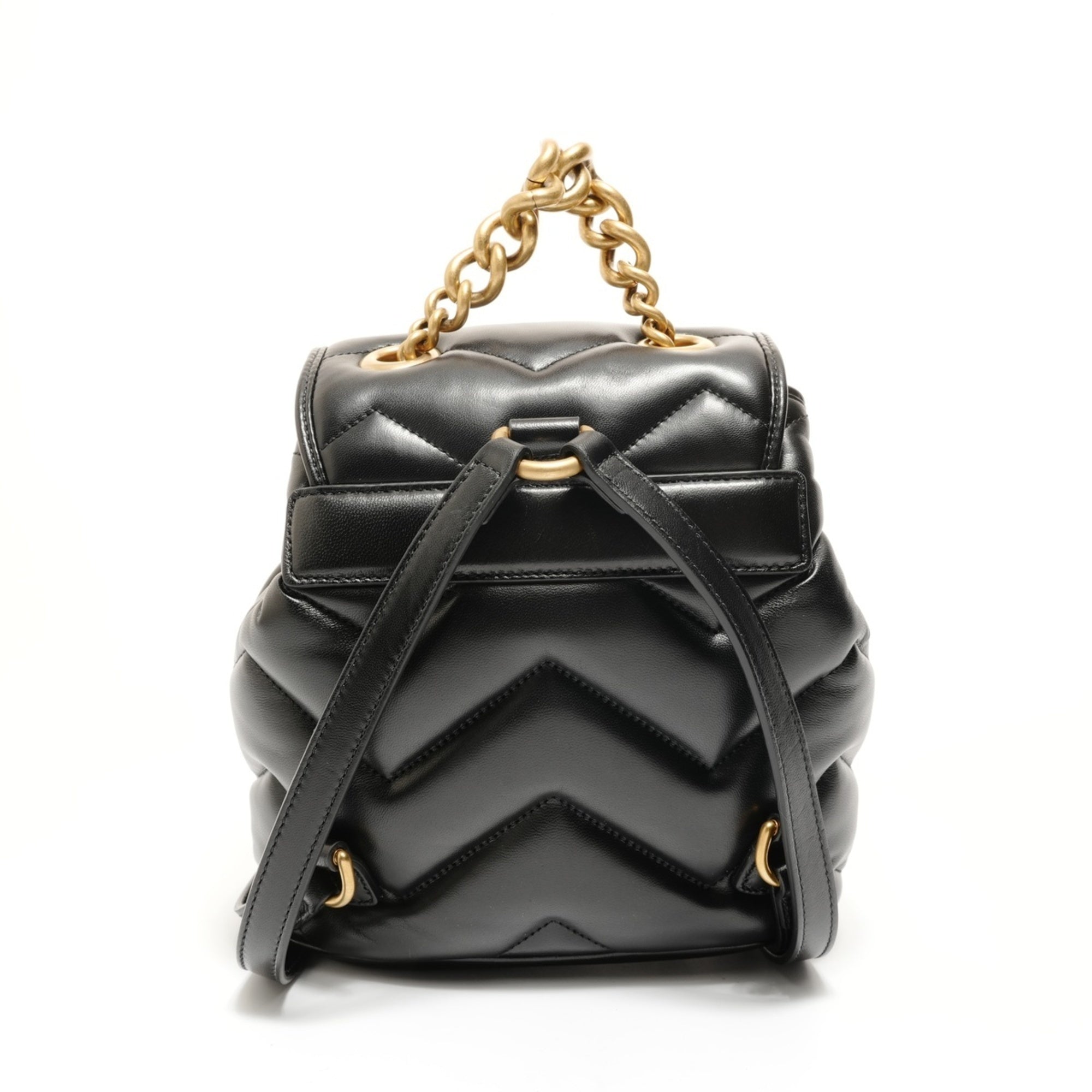 Gucci Gg Marmont Black Quilting Backpack (Pre-Owned)
