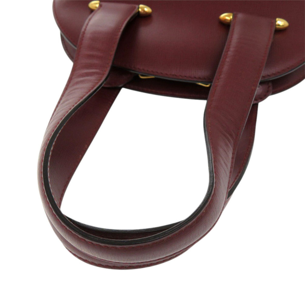 Cartier Bordeaux Red Color Leather Handbag (Pre-Owned)