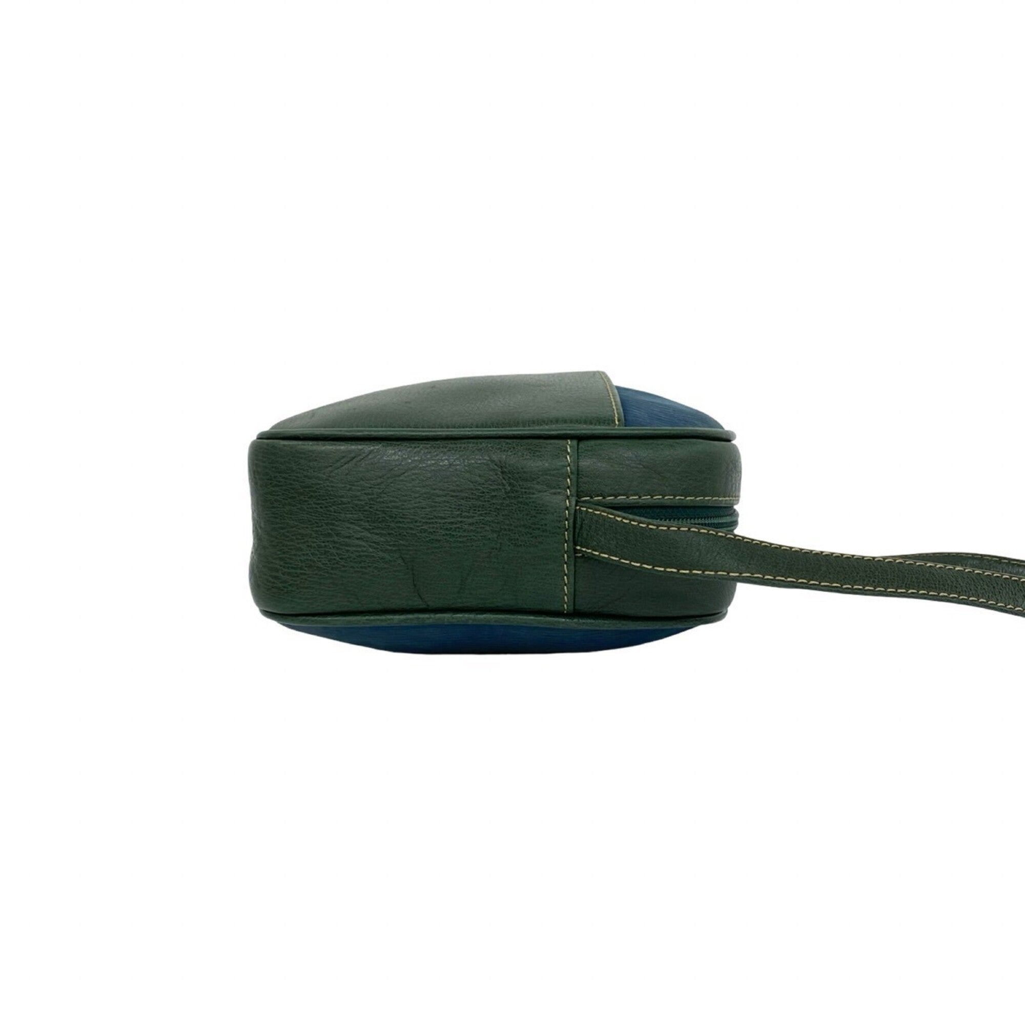 Loewe Blue Green Leather Pochette Shoulder Bag (Pre-Owned)
