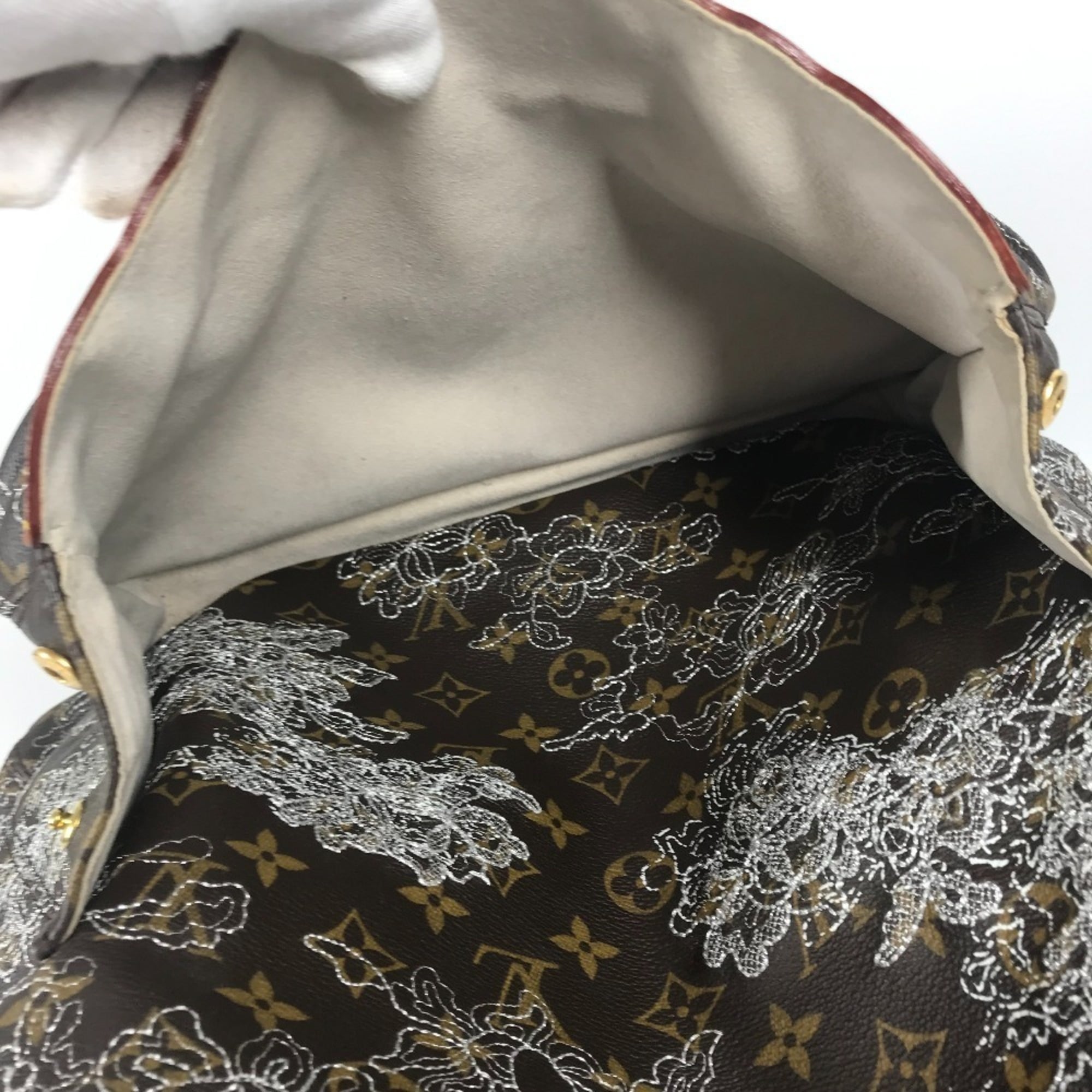 Louis Vuitton Argent Brown White Monogram Canvas Shoulder Bag Tote Bag (Pre-Owned)