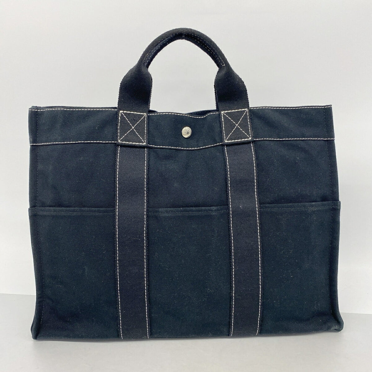 Hermes Black Canvas Tote Bag (Pre-Owned)