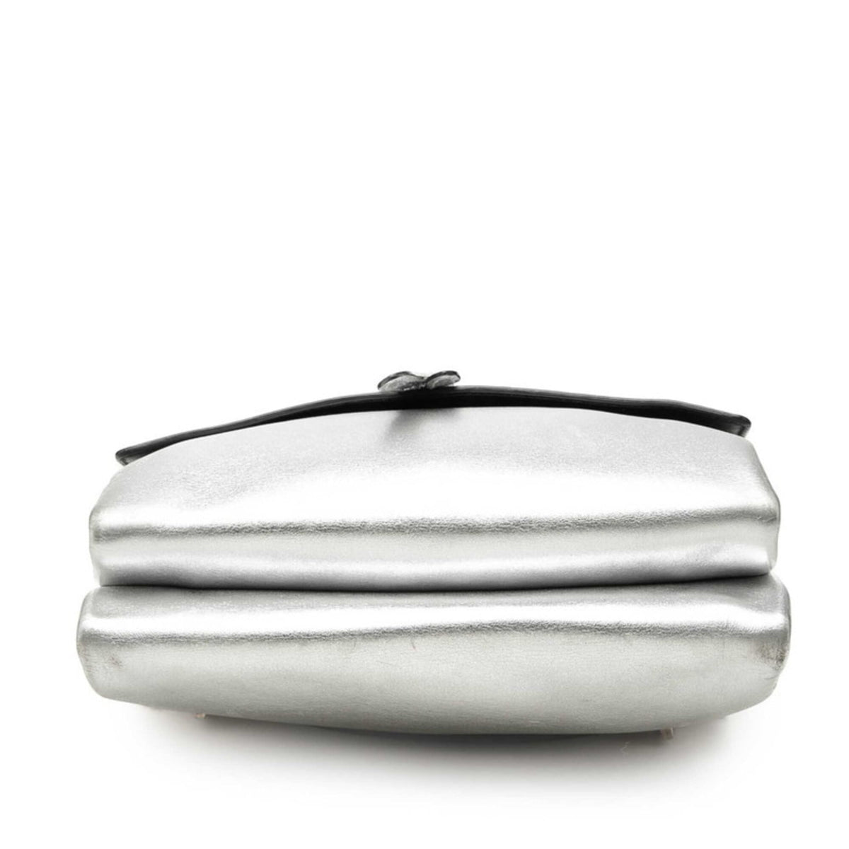 Prada Silver Leather Handbag Shoulder Bag (Pre-Owned)