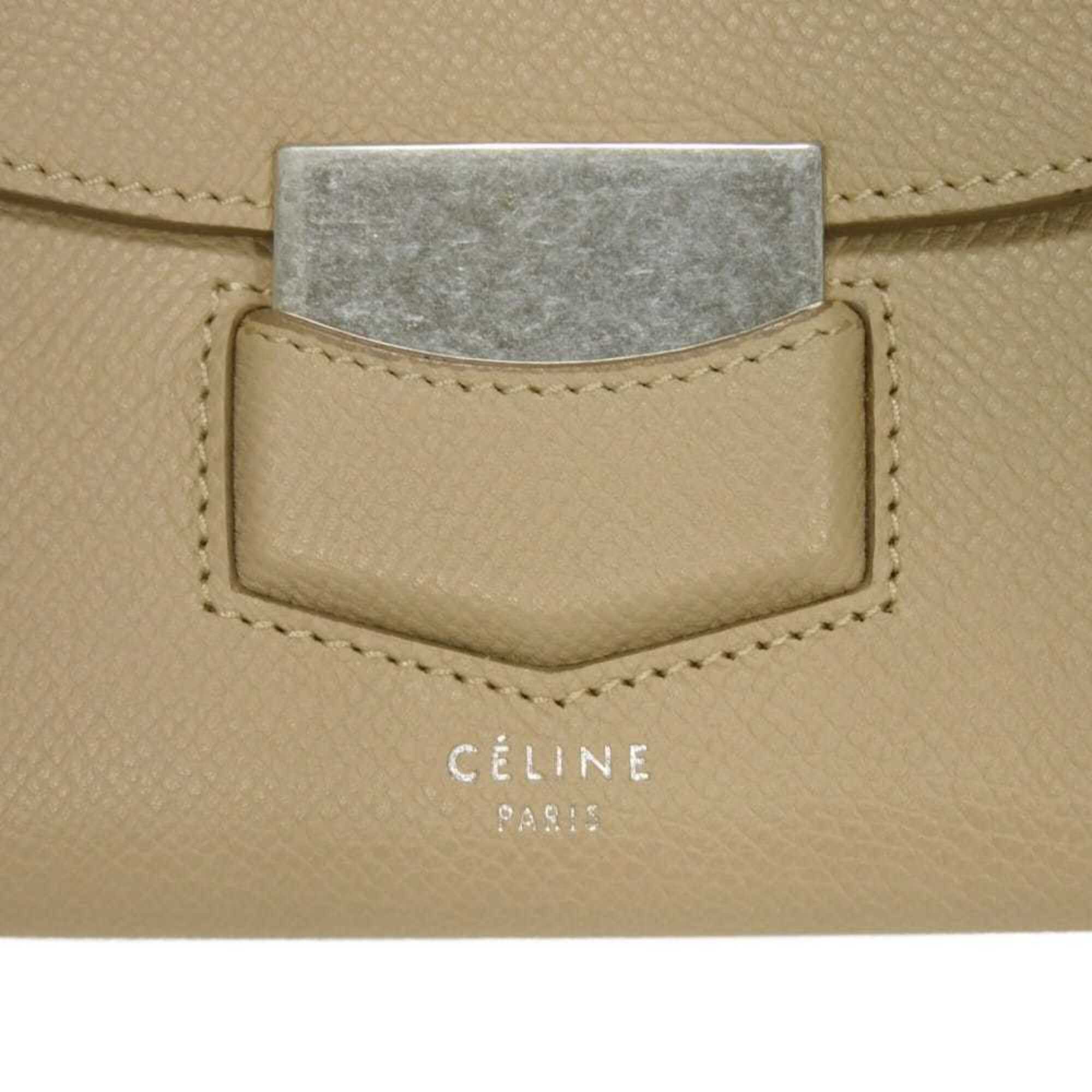 Celine Beige Leather Long Wallet (Bi-Fold) (Pre-Owned)