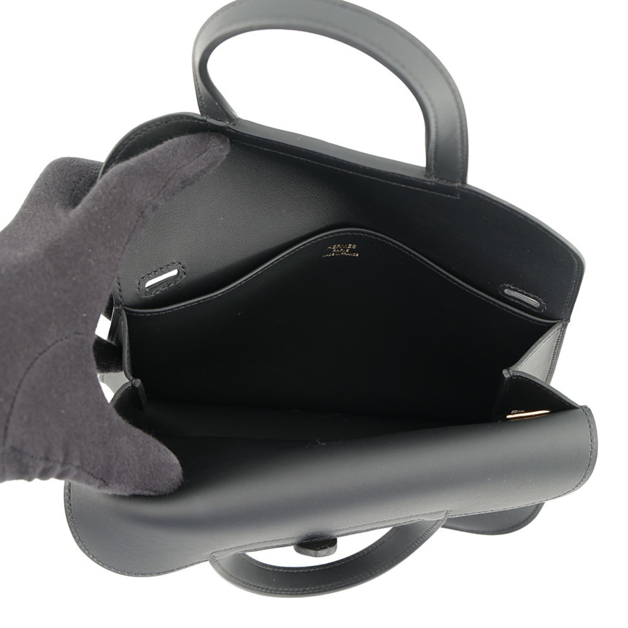 Hermes Black Swift Leather Handbag