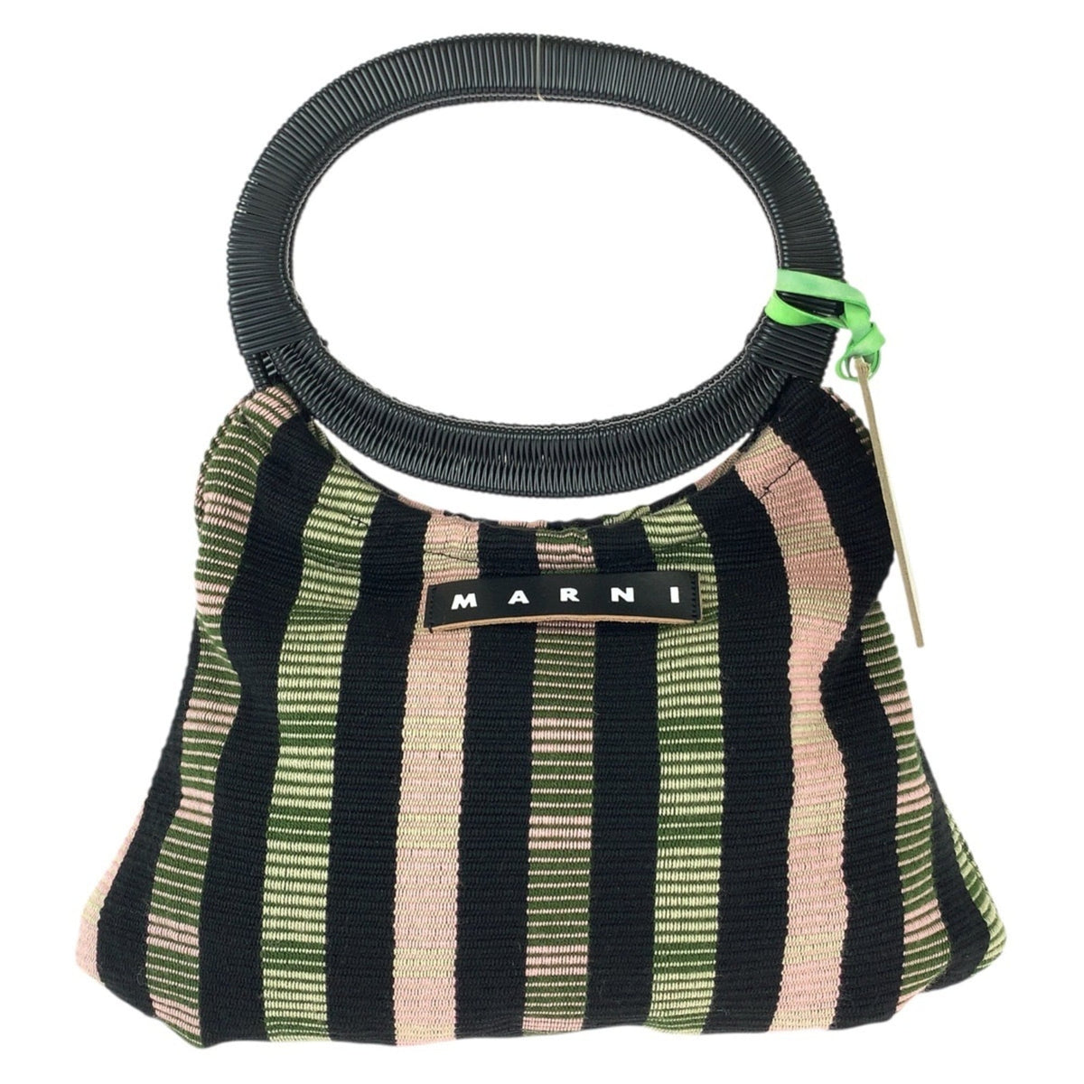 Marni Black Green Pink Cotton Plastic Handbag (Pre-Owned)