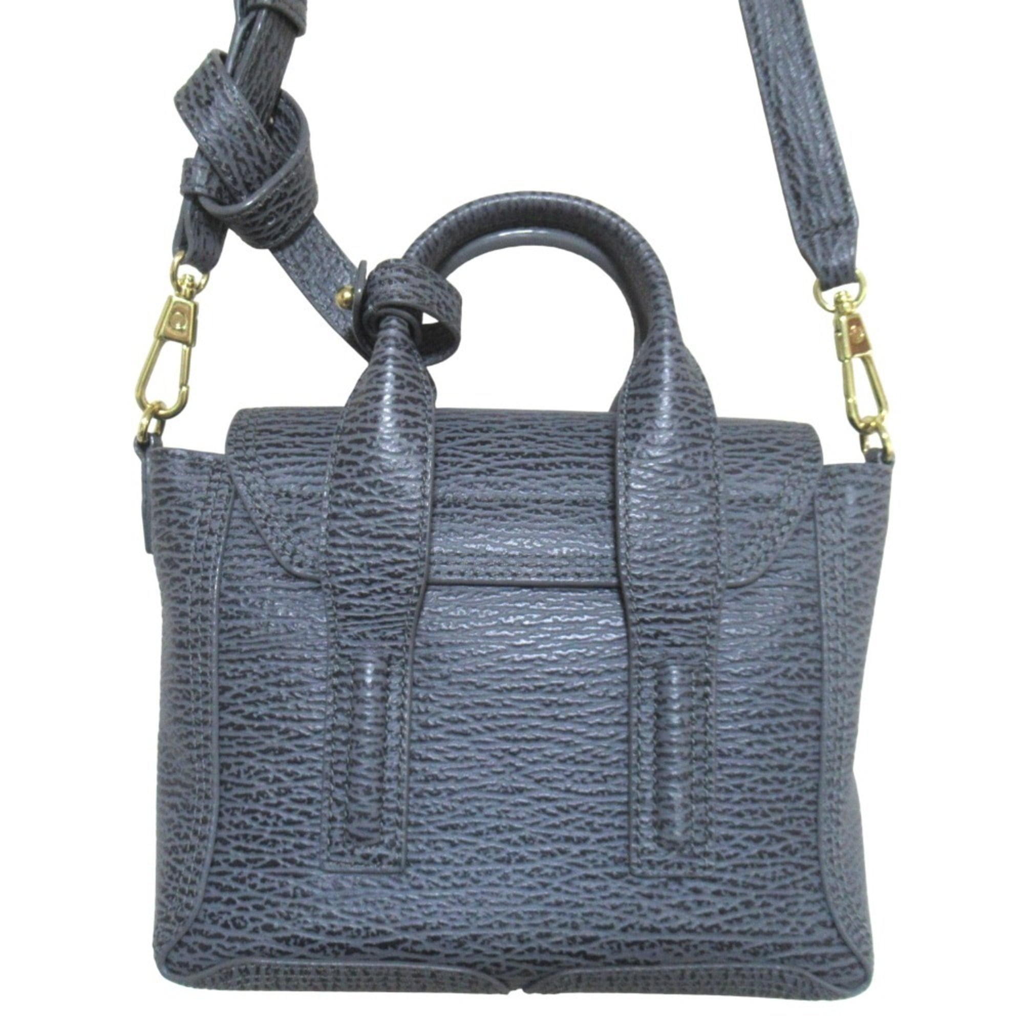 3.1 Phillip Lim Gray Leather Handbag Shoulder Bag (Pre-Owned)