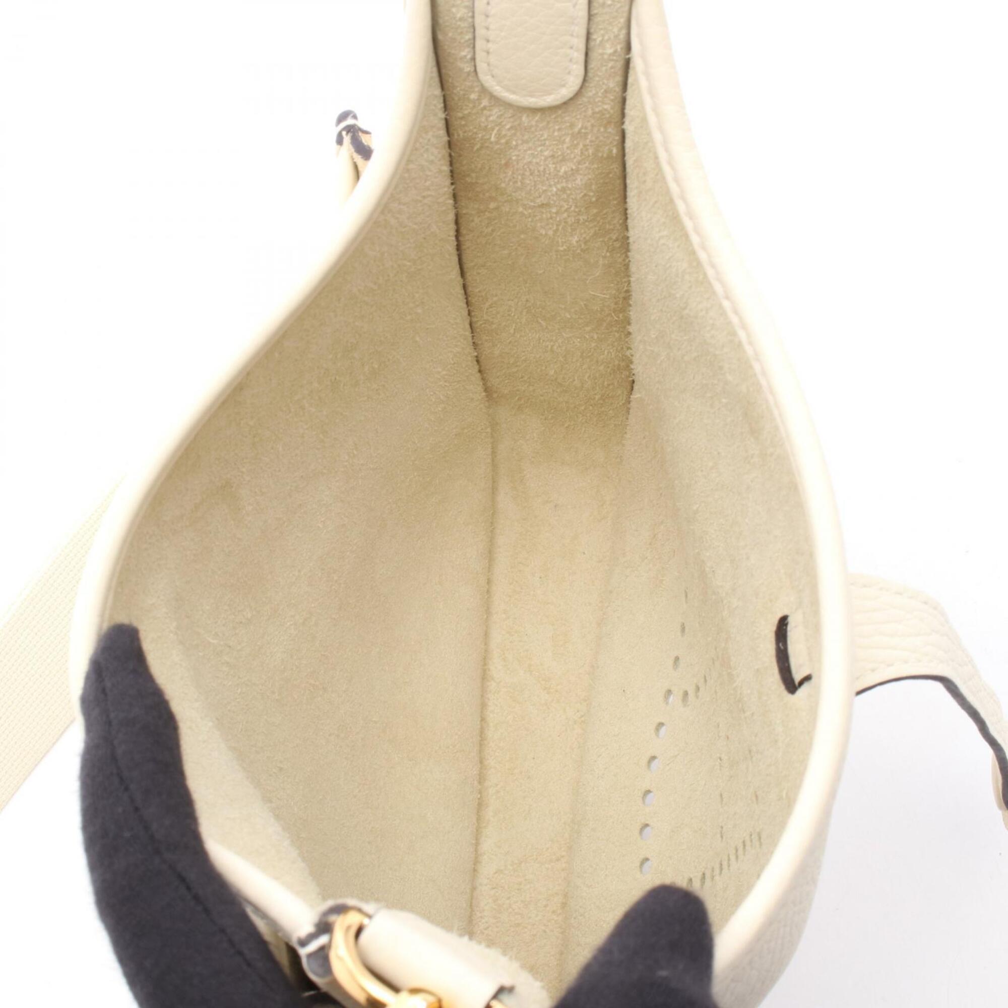Hermes White Taurillon Clemence Leather Shoulder Bag (Pre-Owned)