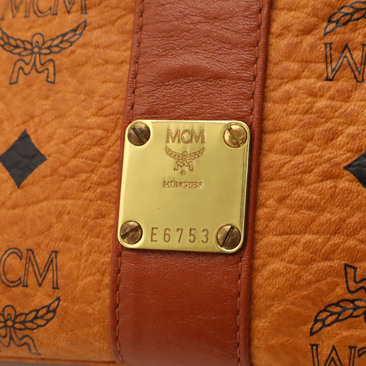 Mcm Visetos Brown Pvc Leather Pouch Sling Bag (Pre-Owned)