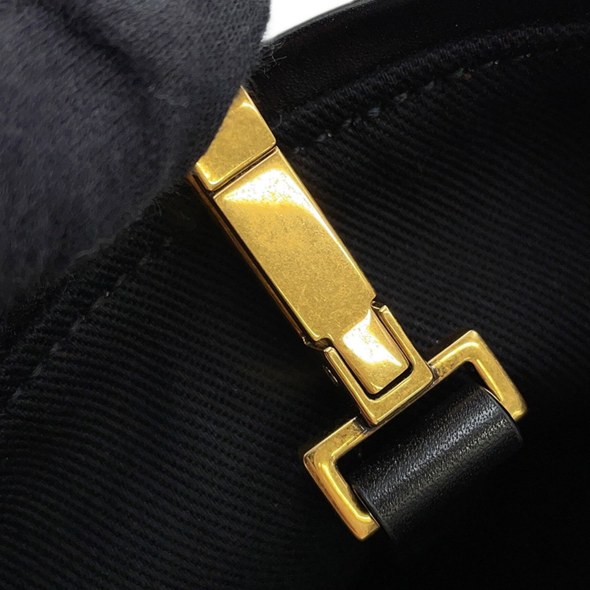Yves Saint Laurent Black Canvas Leather Handbag Tote Bag (Pre-Owned)