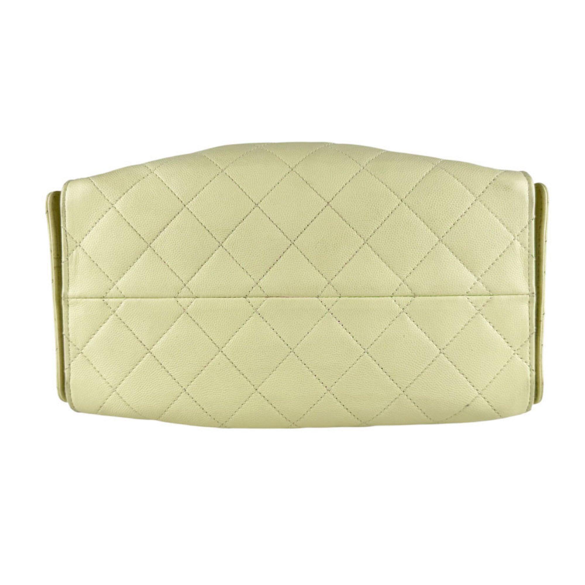 Chanel Yellow Grained Calfskin Shoulder Bag (Pre-Owned)