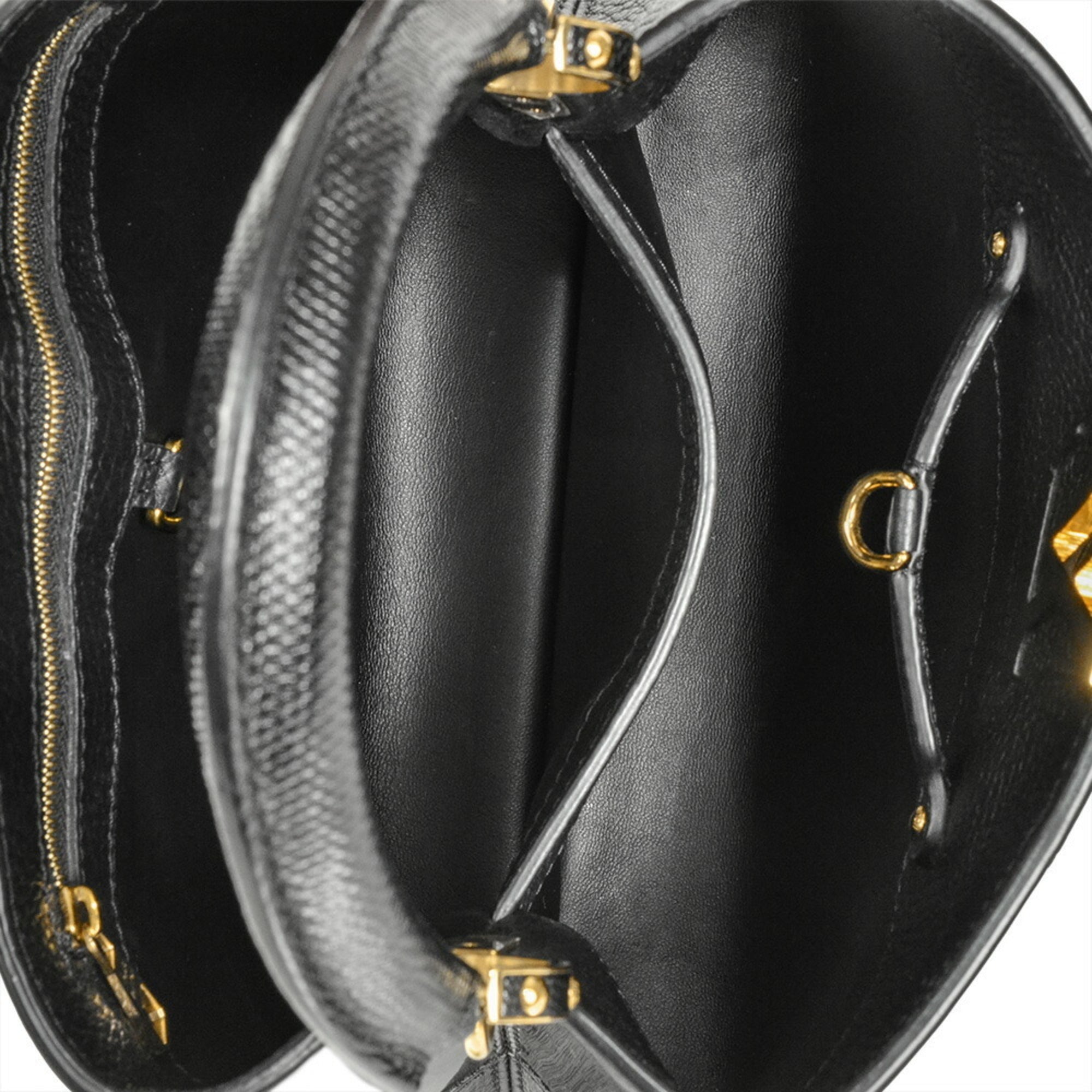 Louis Vuitton Black Leather Handbag (Pre-Owned)