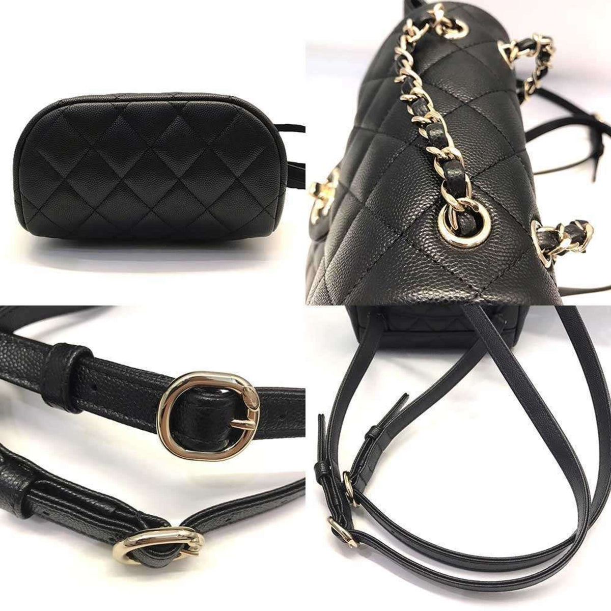 Chanel Black Grained Calfskin Backpack (Pre-Owned)