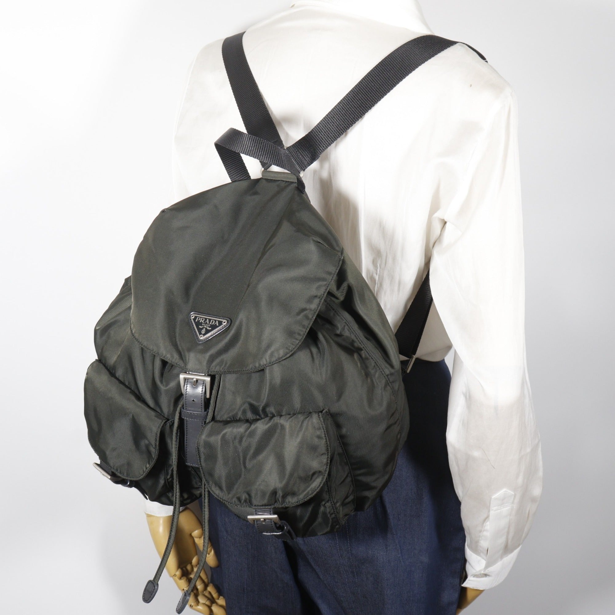 Prada Khaki Nylon Backpack (Pre-Owned)