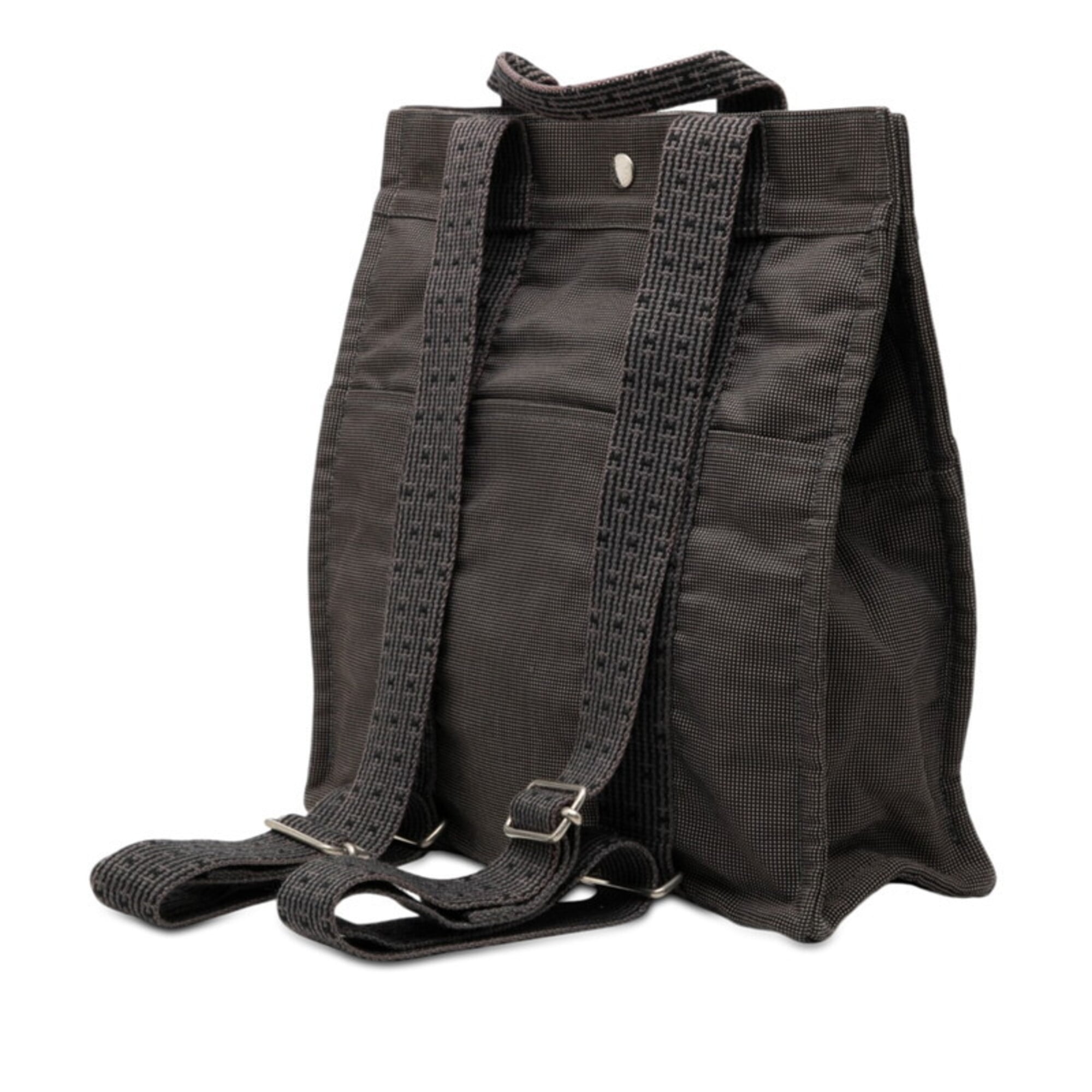 Hermes Gray Canvas Backpack Handbag (Pre-Owned)