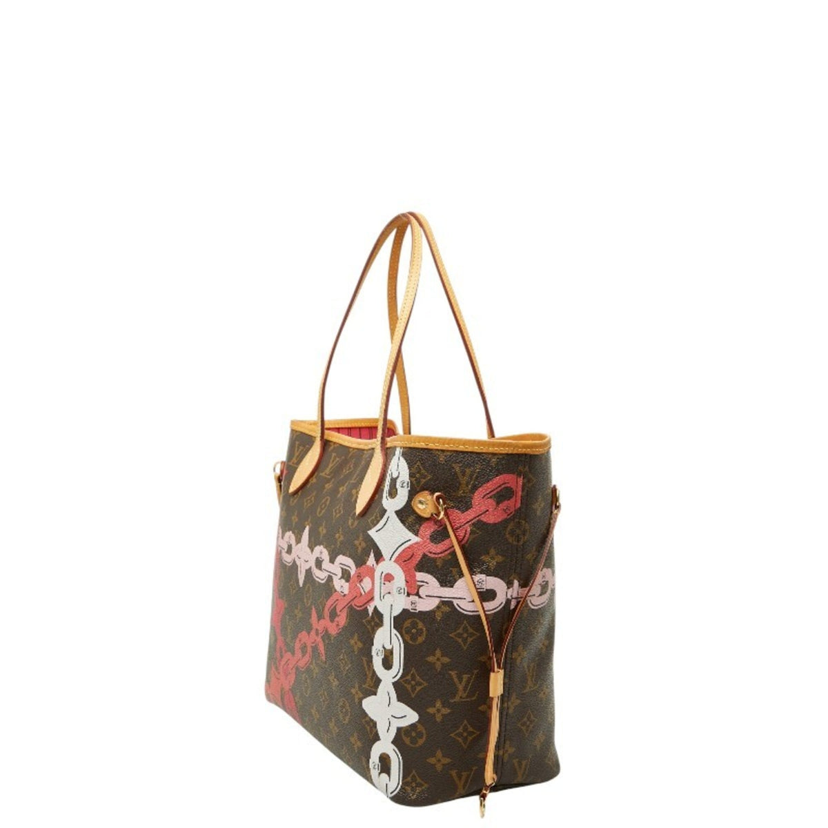 Louis Vuitton Brown Pink Pvc Leather Pouch Shoulder Bag Tote Bag (Pre-Owned)