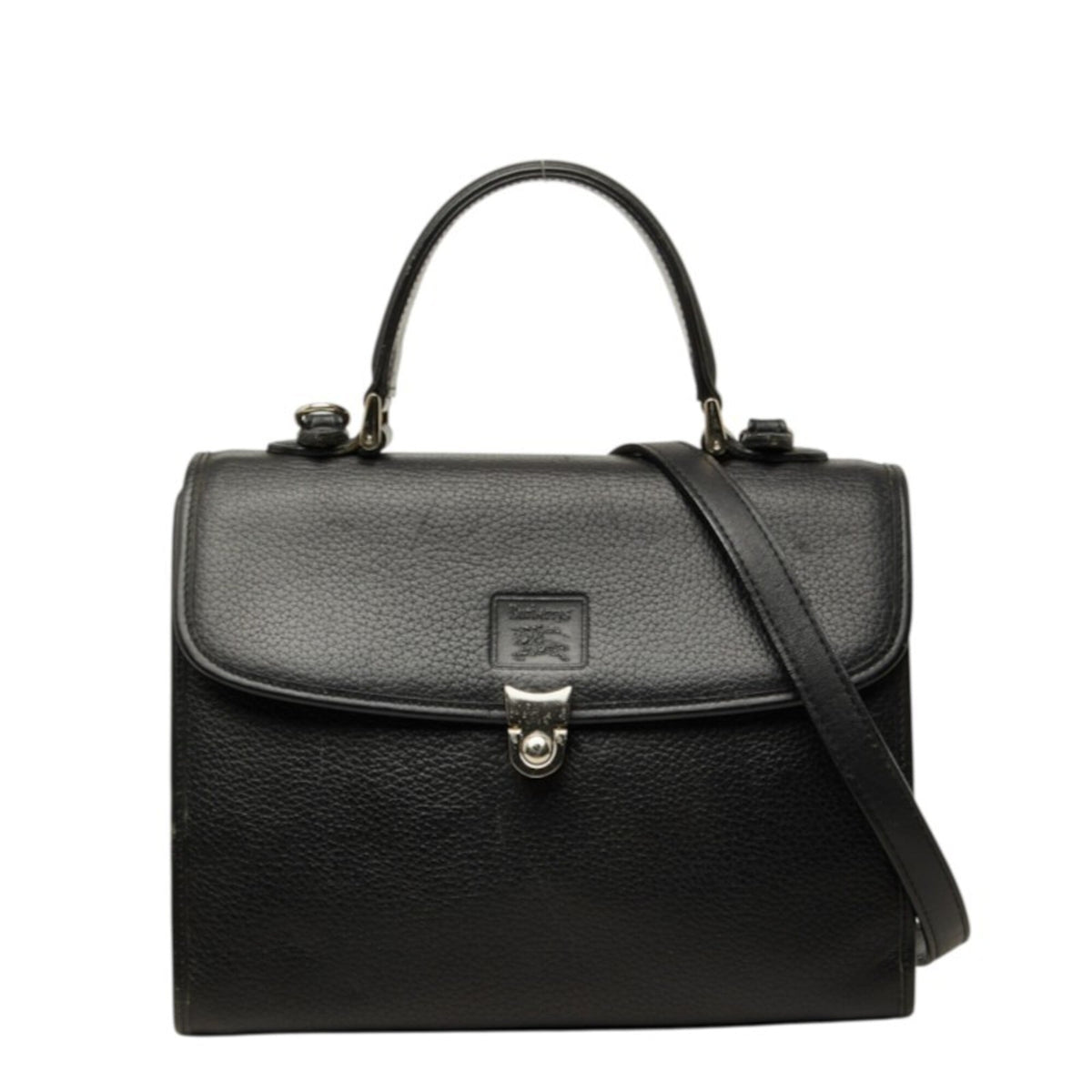 Burberry Black Leather Handbag Shoulder Bag (Pre-Owned)