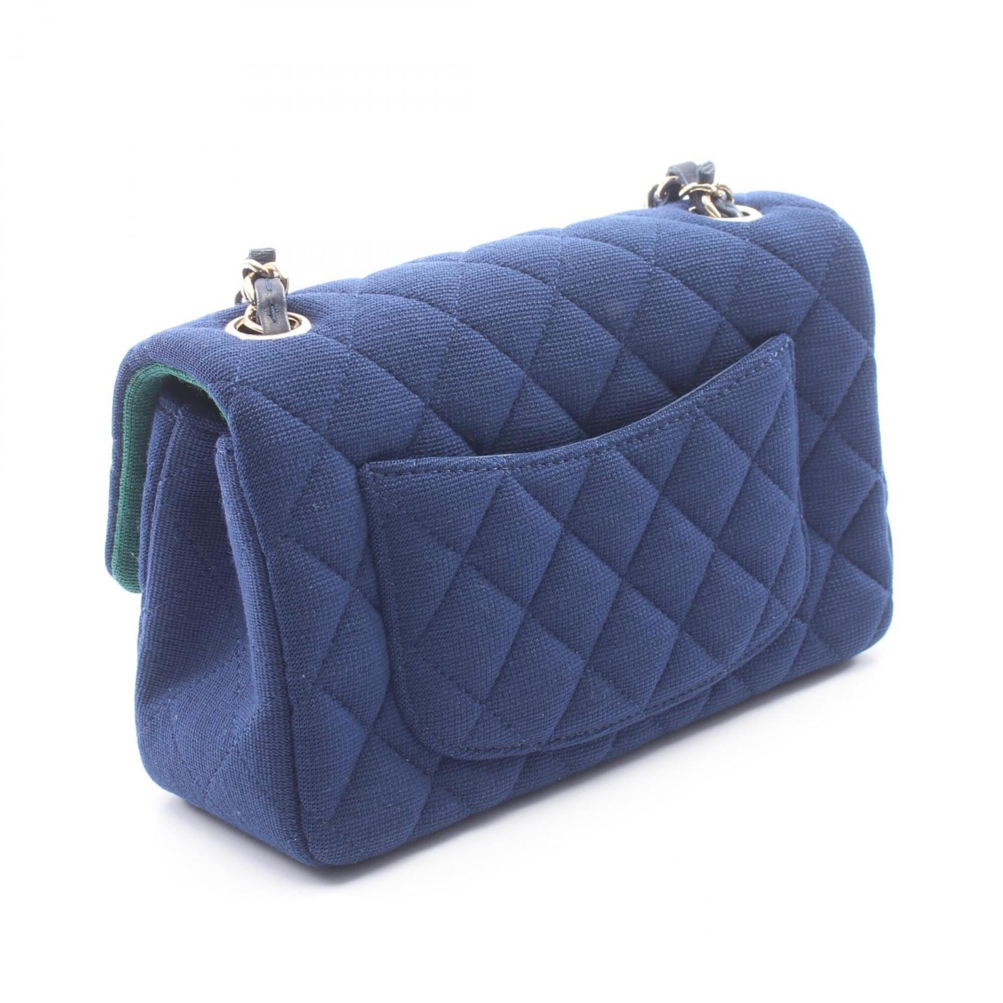 Chanel Blue Cotton Shoulder Bag (Pre-Owned)