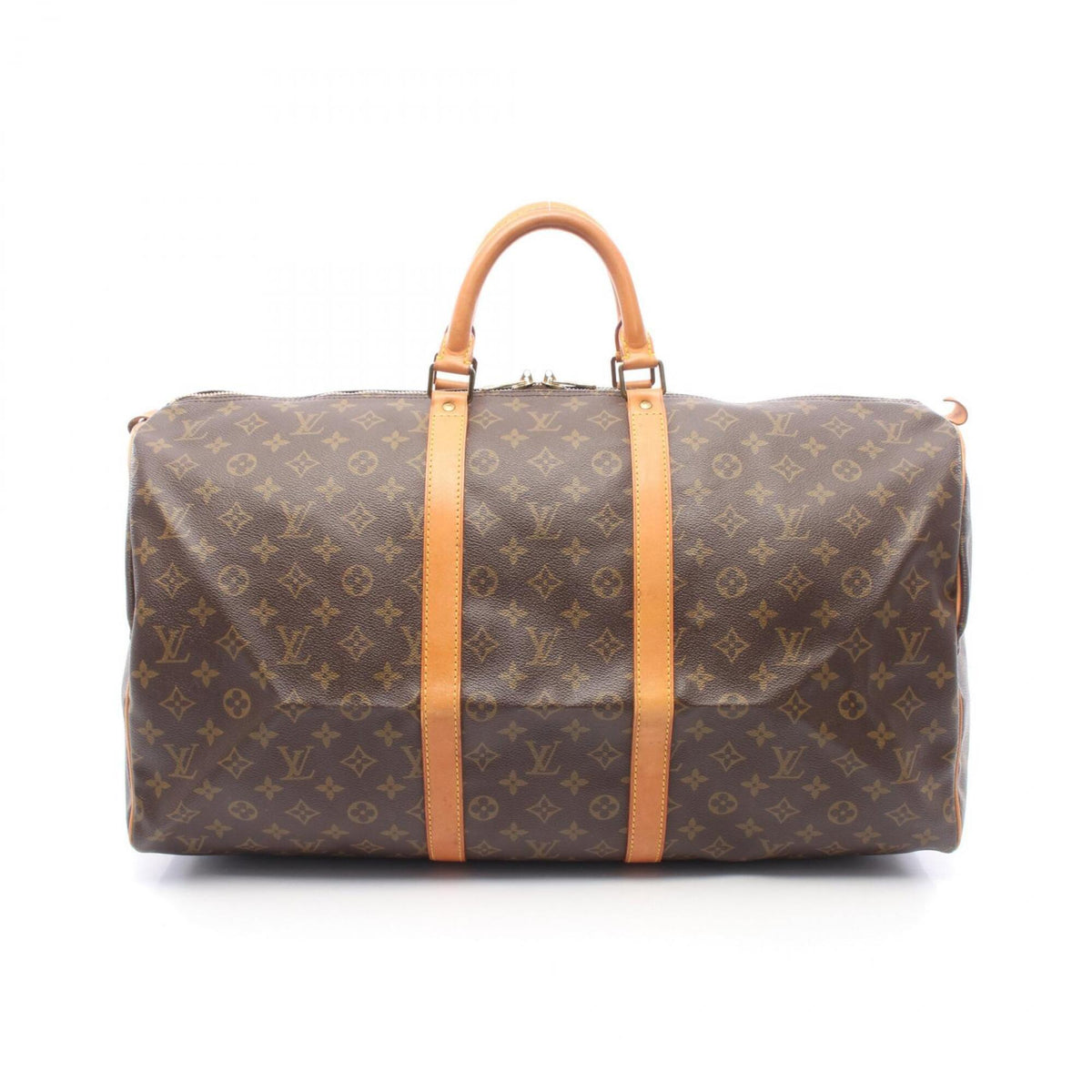 Louis Vuitton Monogram Brown Coated Canvas Leather Boston Bag (Pre-Owned)