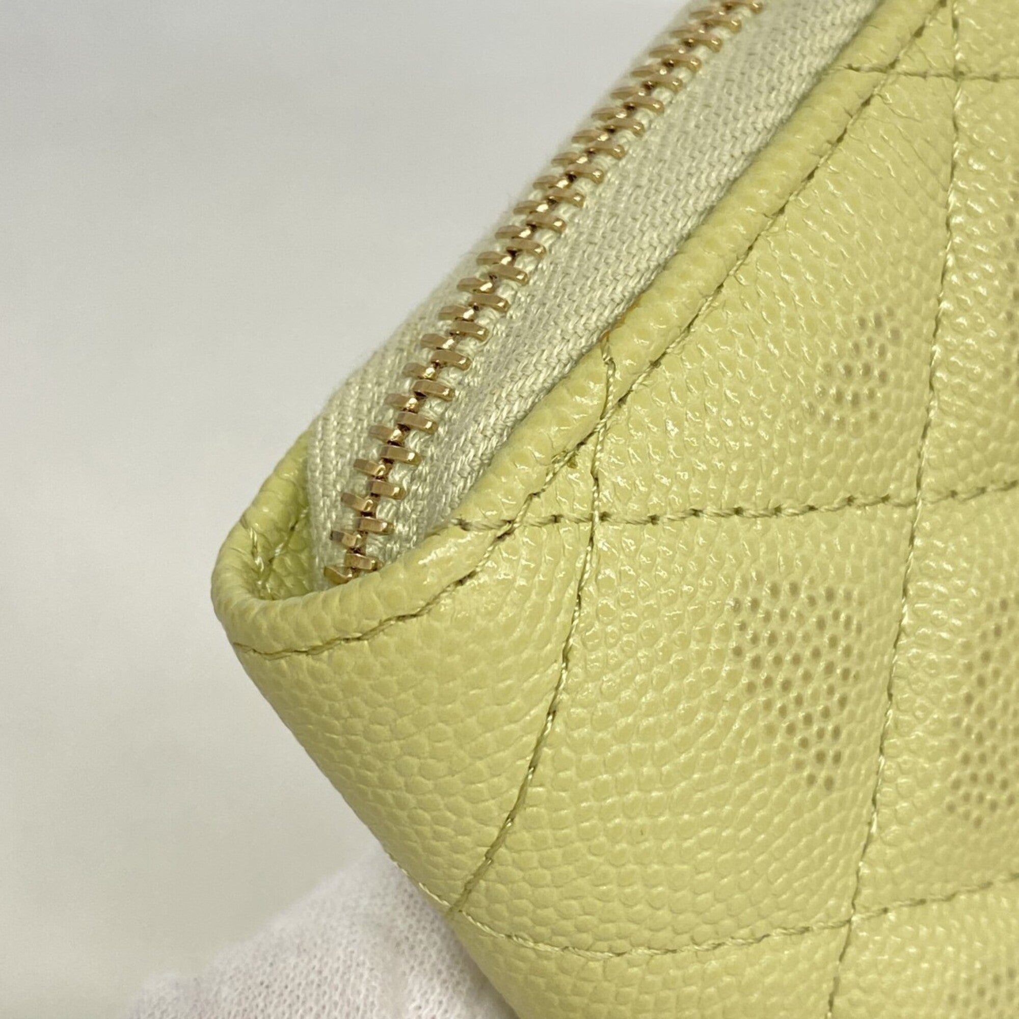 Chanel Light Green Grained Calfskin Coin Purse/Coin Case (Pre-Owned)
