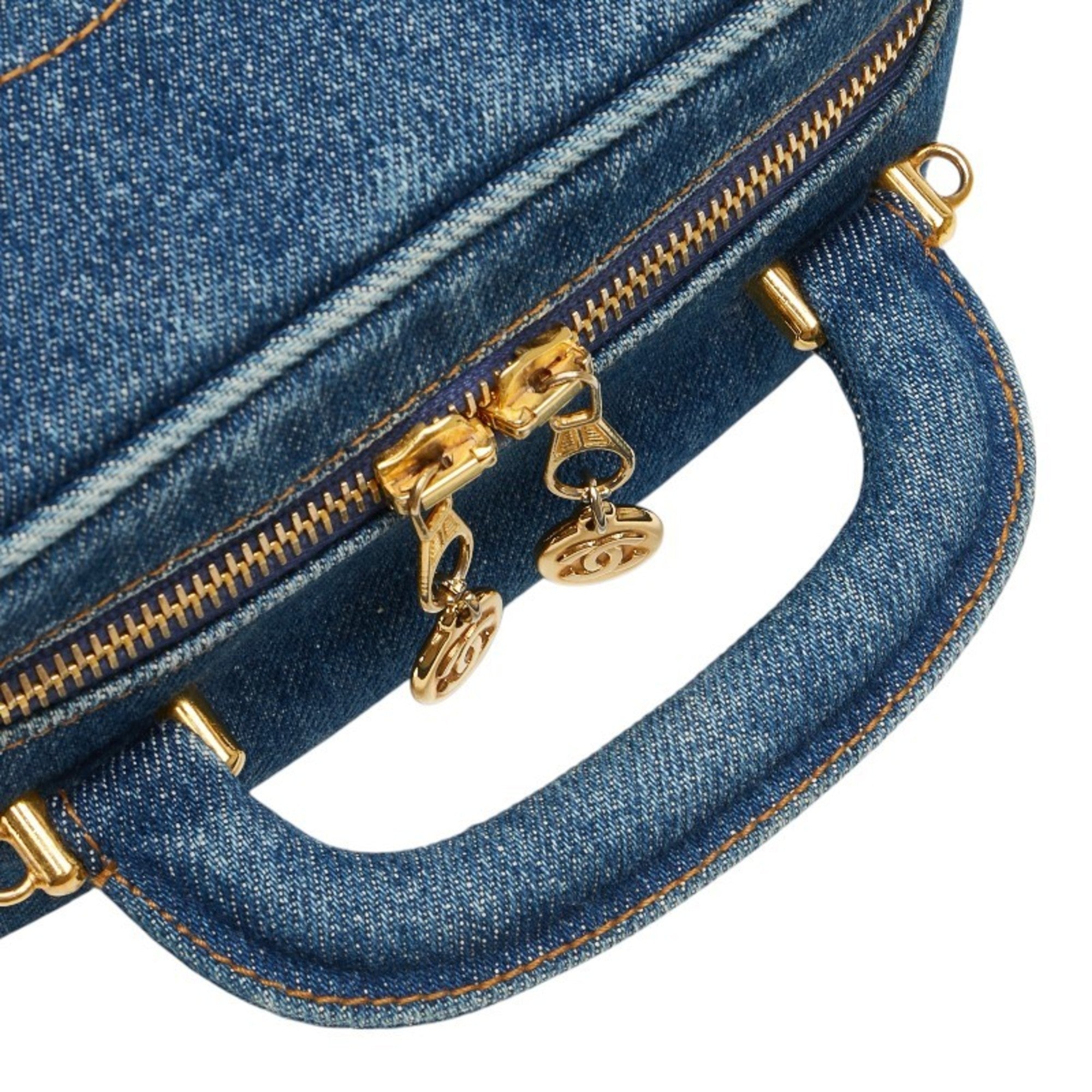 Chanel Denim Denim Shoulder Bag Vanity Bag (Pre-Owned)