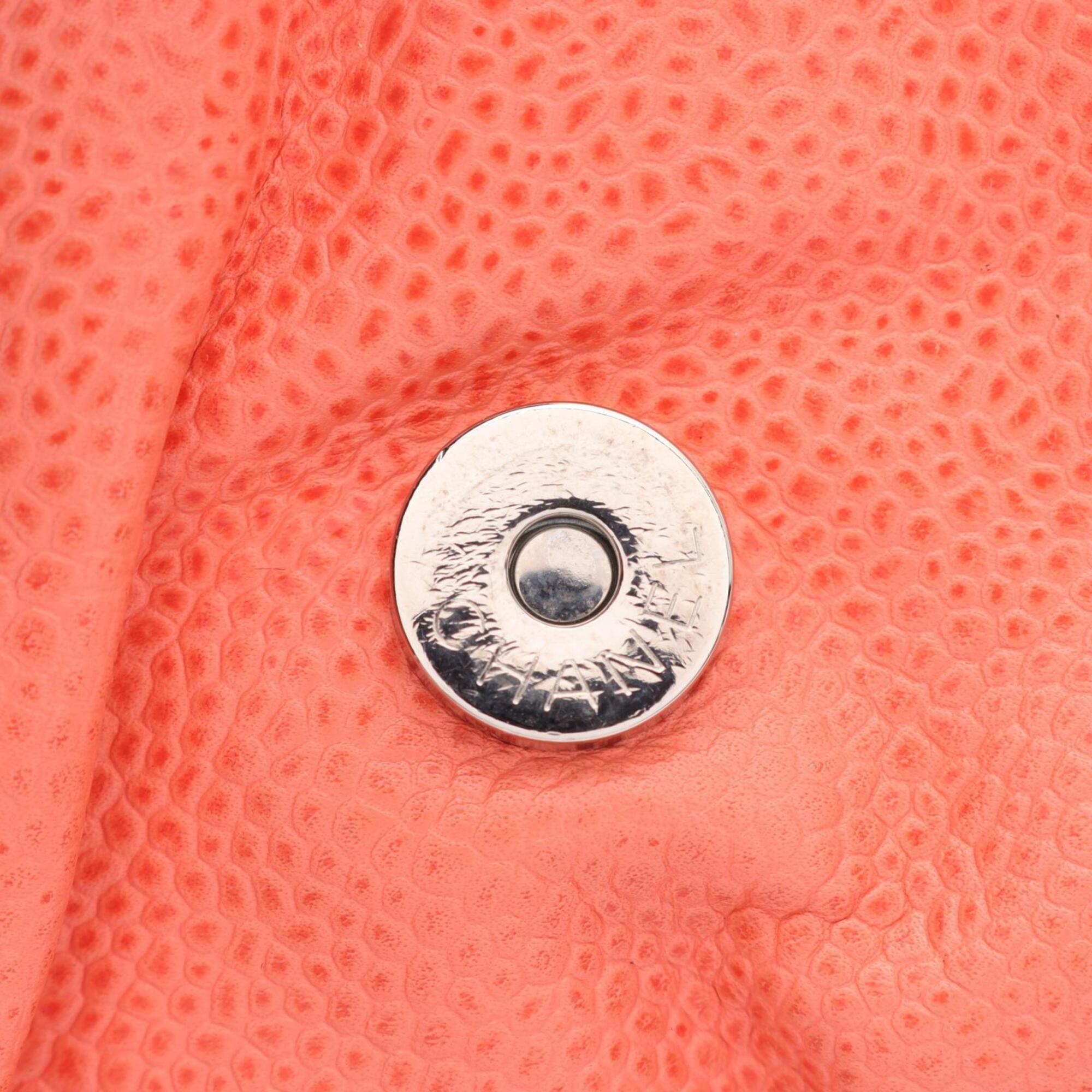 Chanel Orange Leather Handbag Shoulder Bag (Pre-Owned)