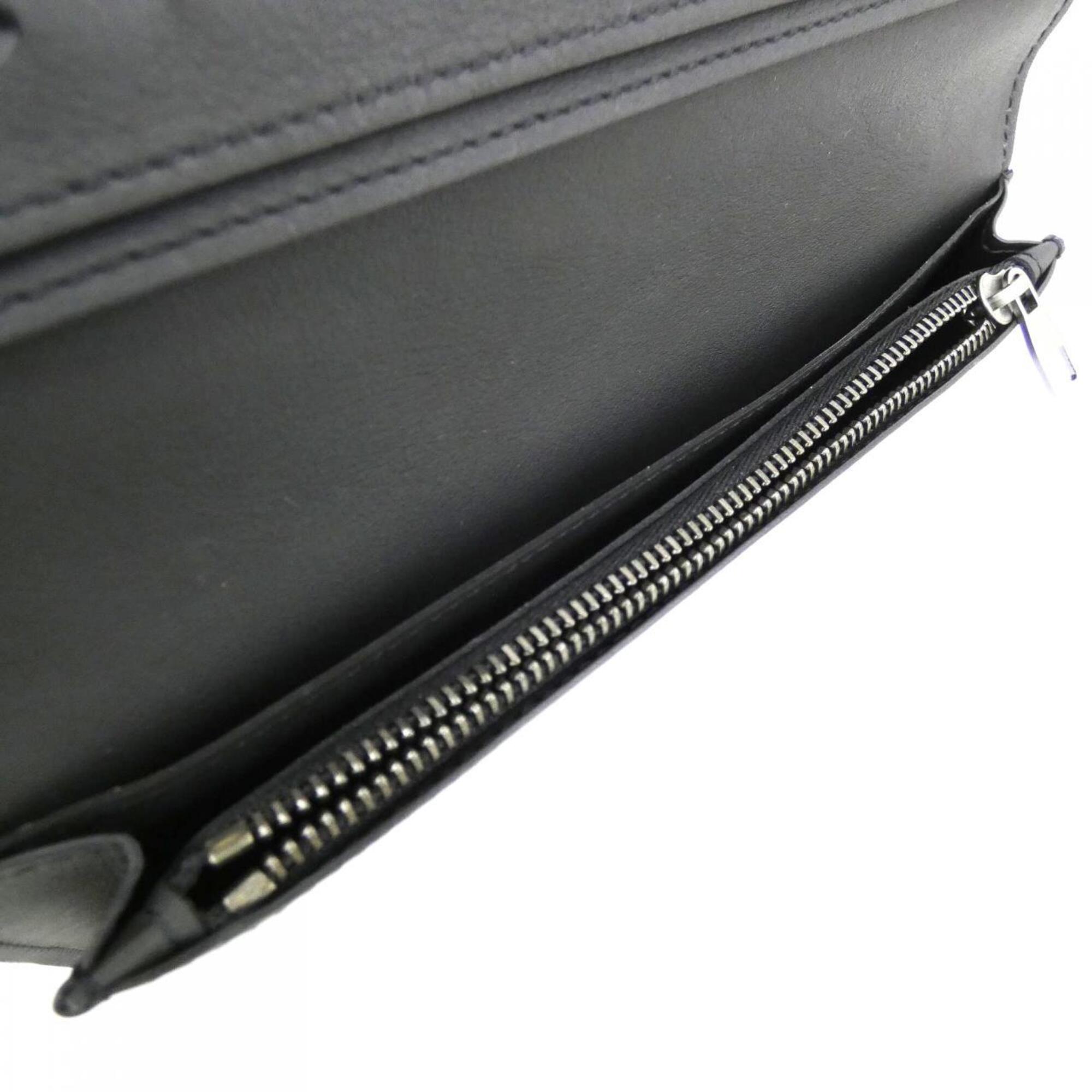 Louis Vuitton Black Leather Long Wallet (Bi-Fold) (Pre-Owned)