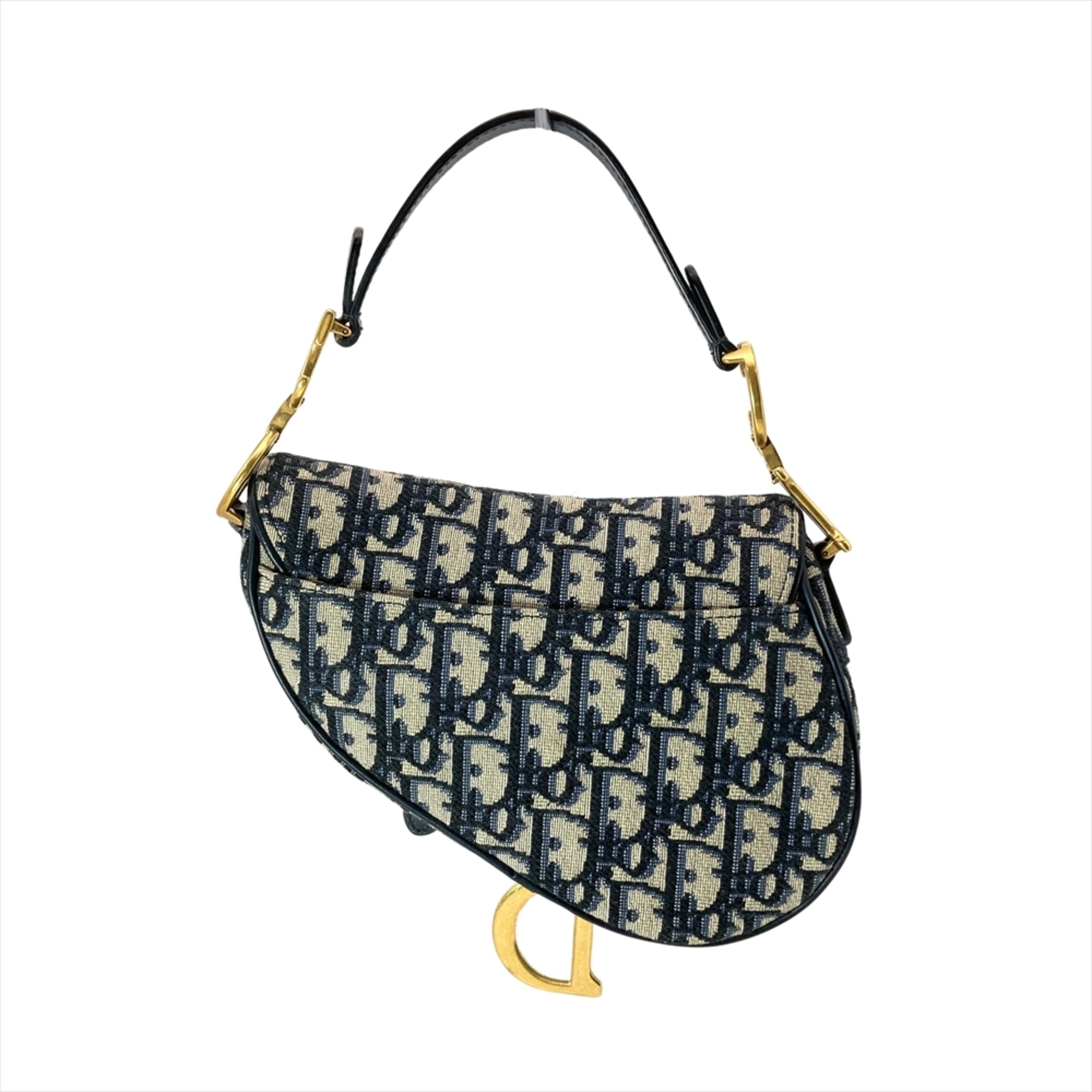 Christian Dior Navy Canvas Saddle Bag Shoulder Bag (Pre-Owned)