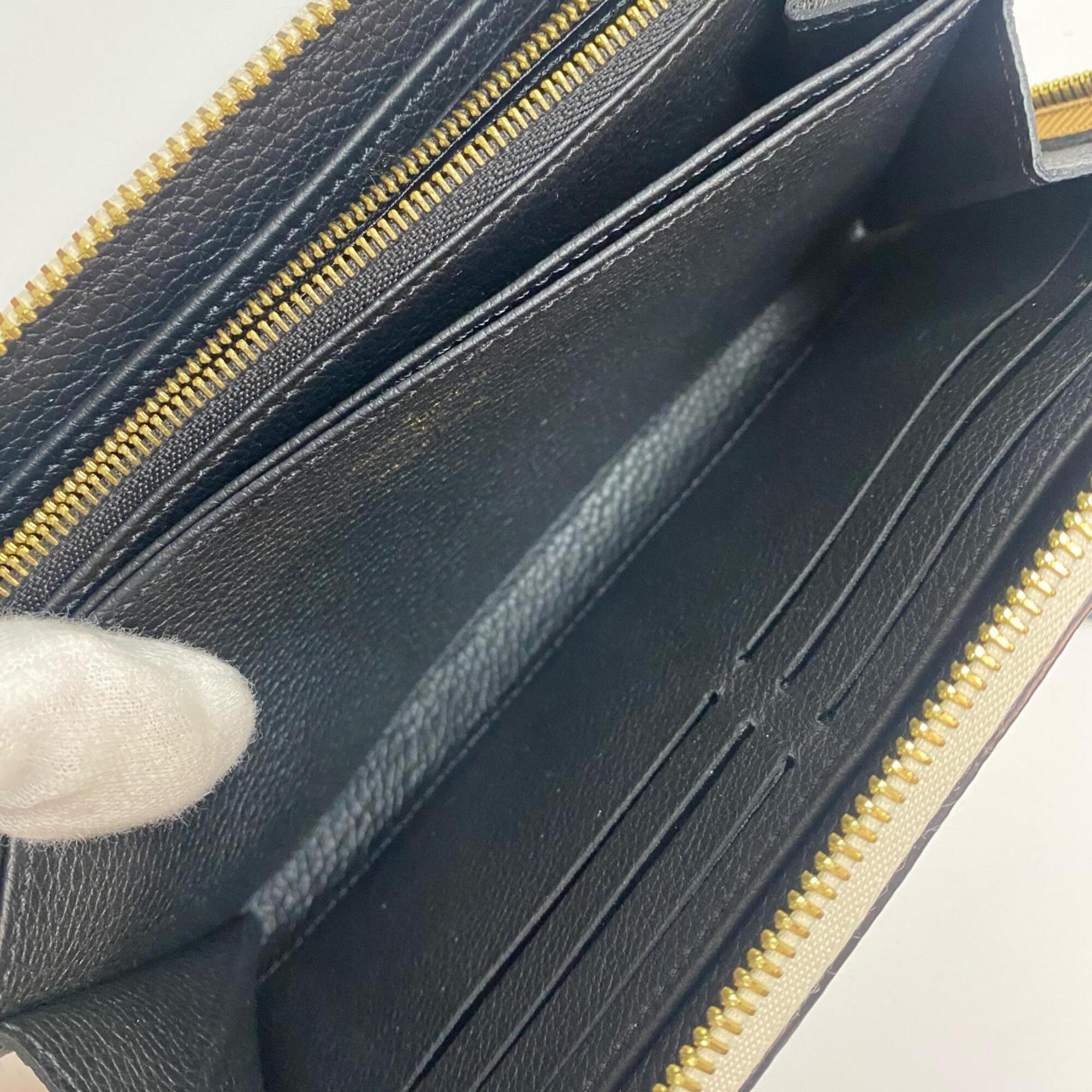 Louis Vuitton Cream Leather Long Wallet (Bi-Fold) (Pre-Owned)