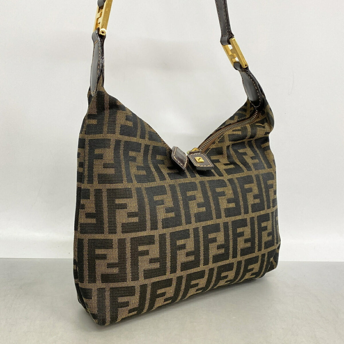 Fendi Brown Nylon Canvas Handbag (Pre-Owned)
