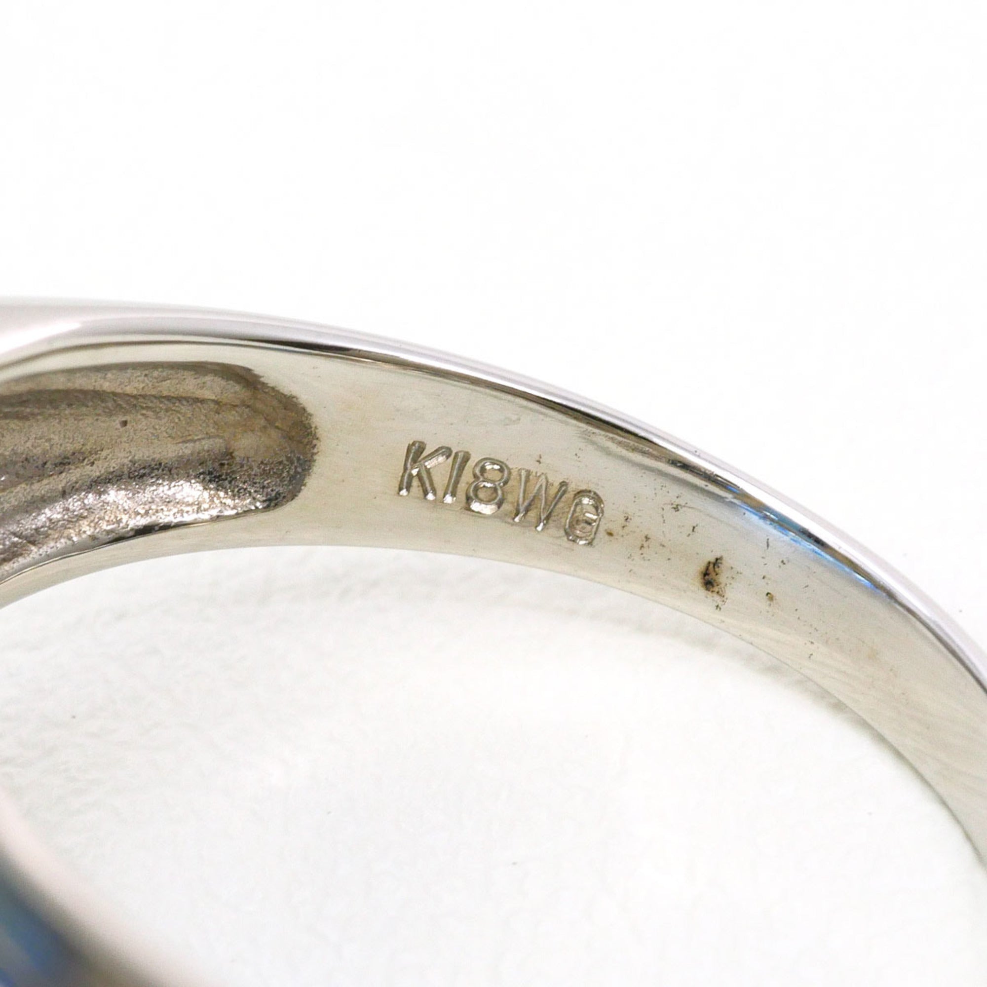 Unbranded Blue White Gold White Gold (18K) Band Ring (Pre-Owned)