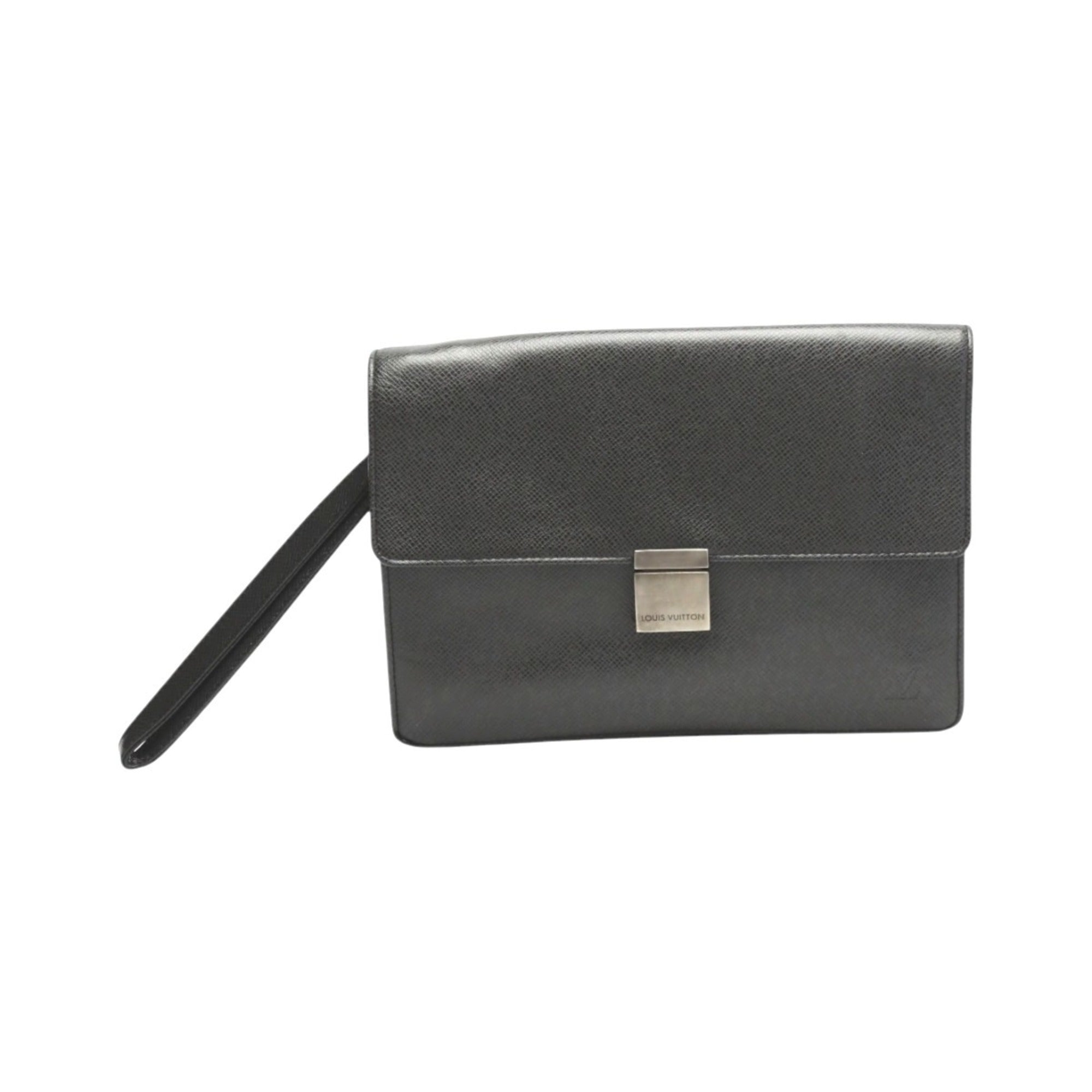Louis Vuitton Taiga Black Taiga Leather Clutch Bag (Pre-Owned)