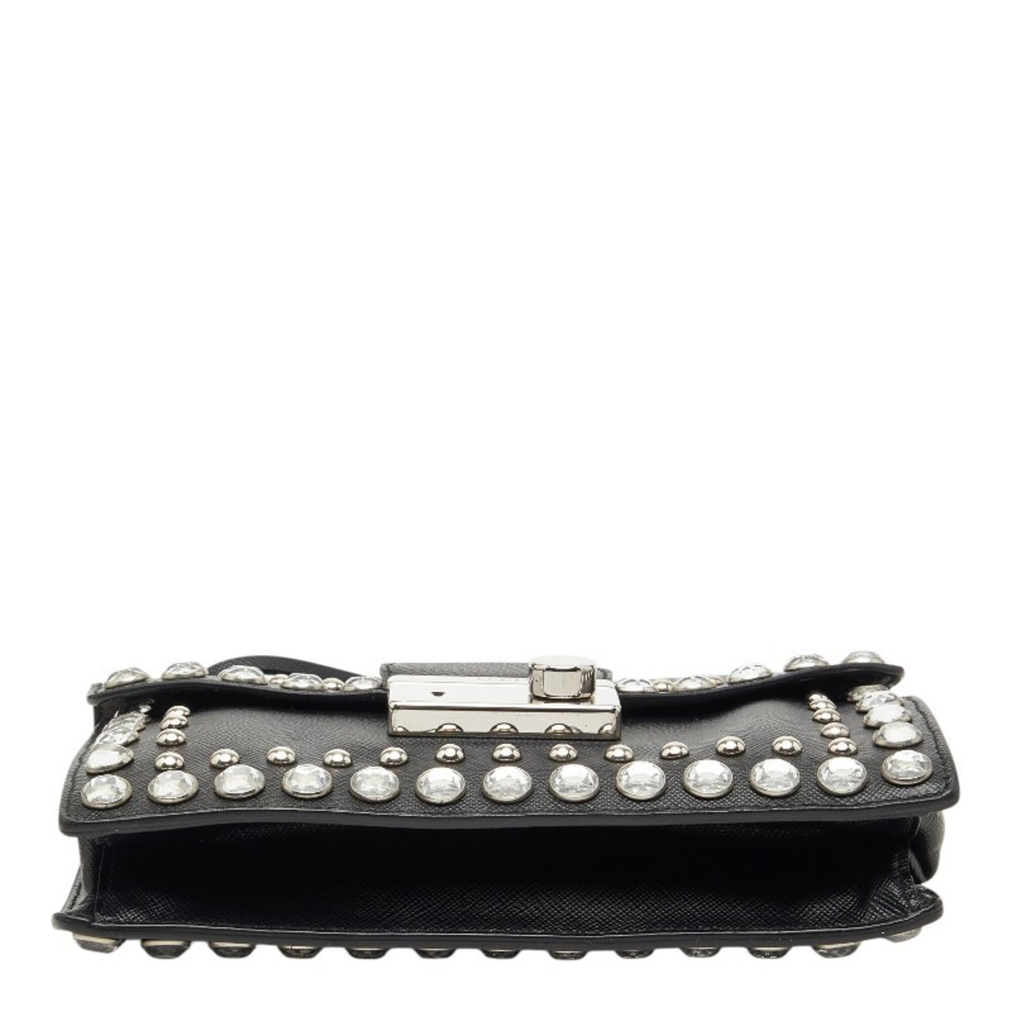Prada Black Leather Handbag Shoulder Bag (Pre-Owned)
