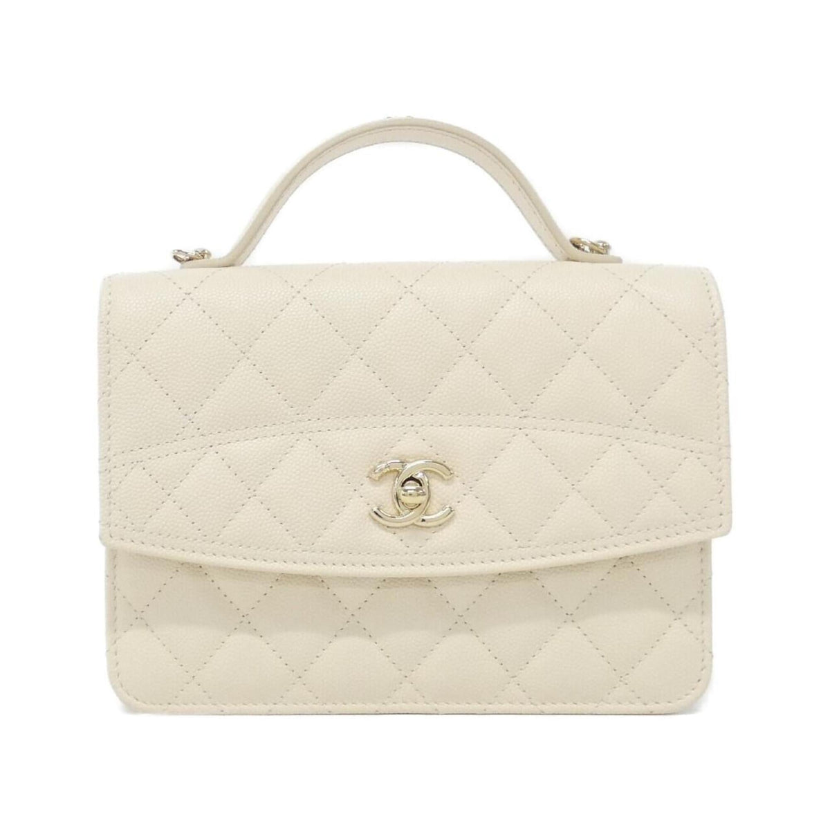 Chanel Ivory Grained Calfskin Backpack (Pre-Owned)