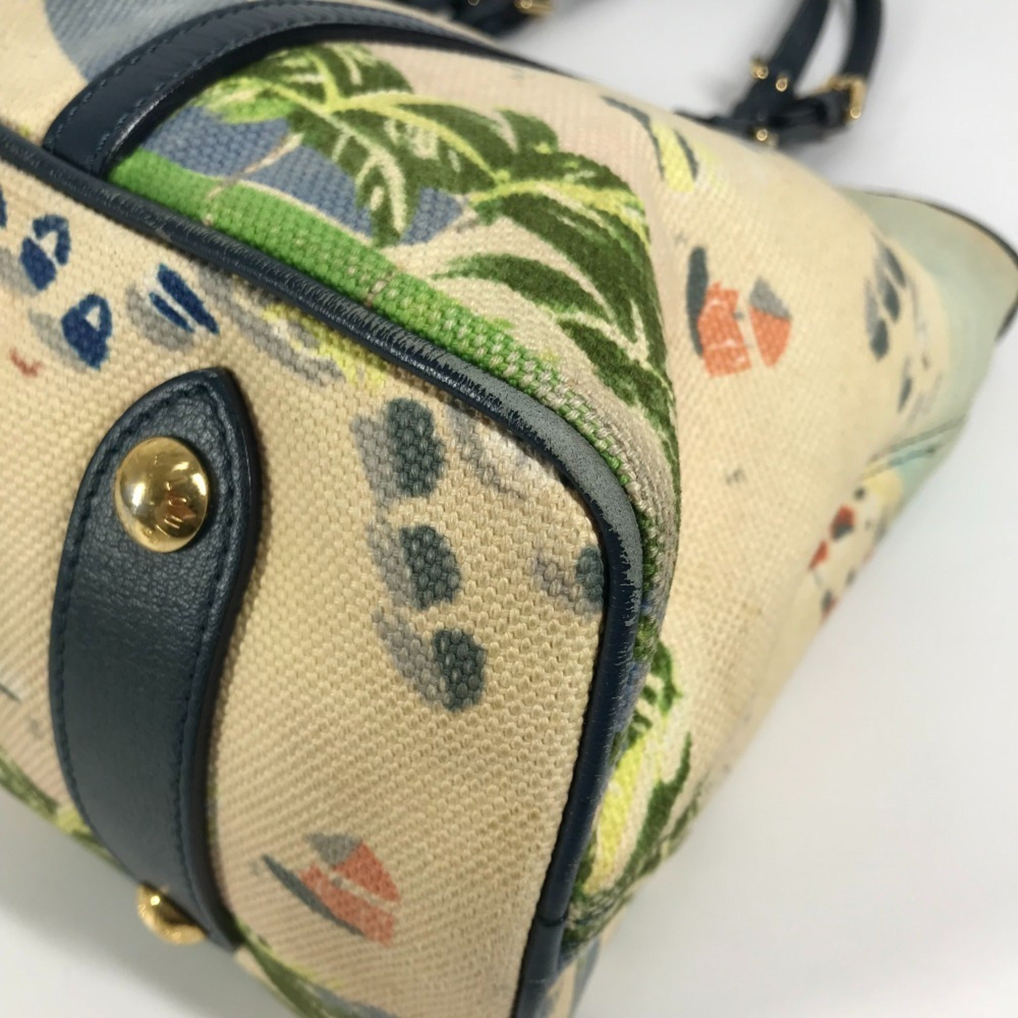 Louis Vuitton Blue Canvas Shoulder Bag Tote Bag (Pre-Owned)
