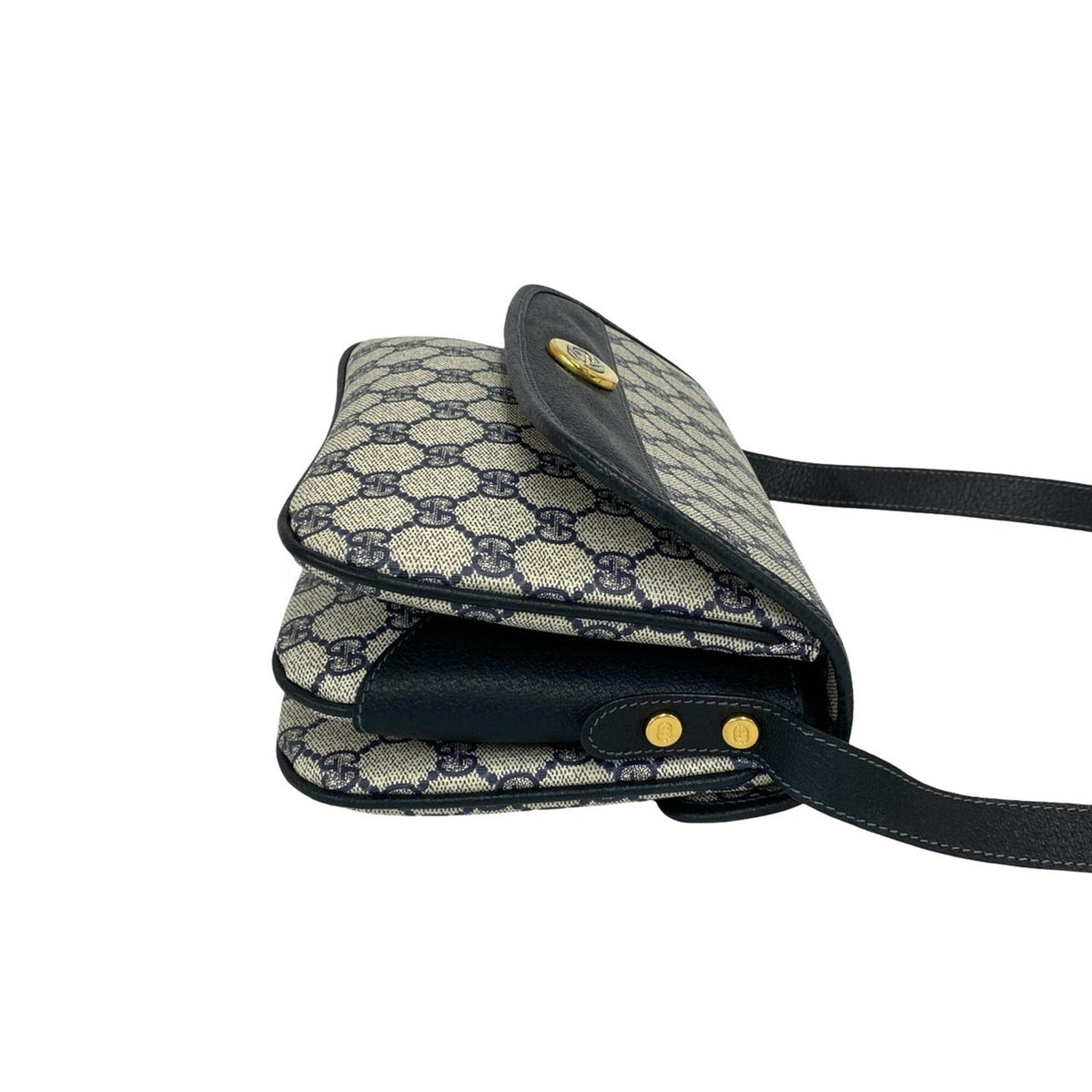 Gucci Navy Leather Pvc Pochette Shoulder Bag (Pre-Owned)