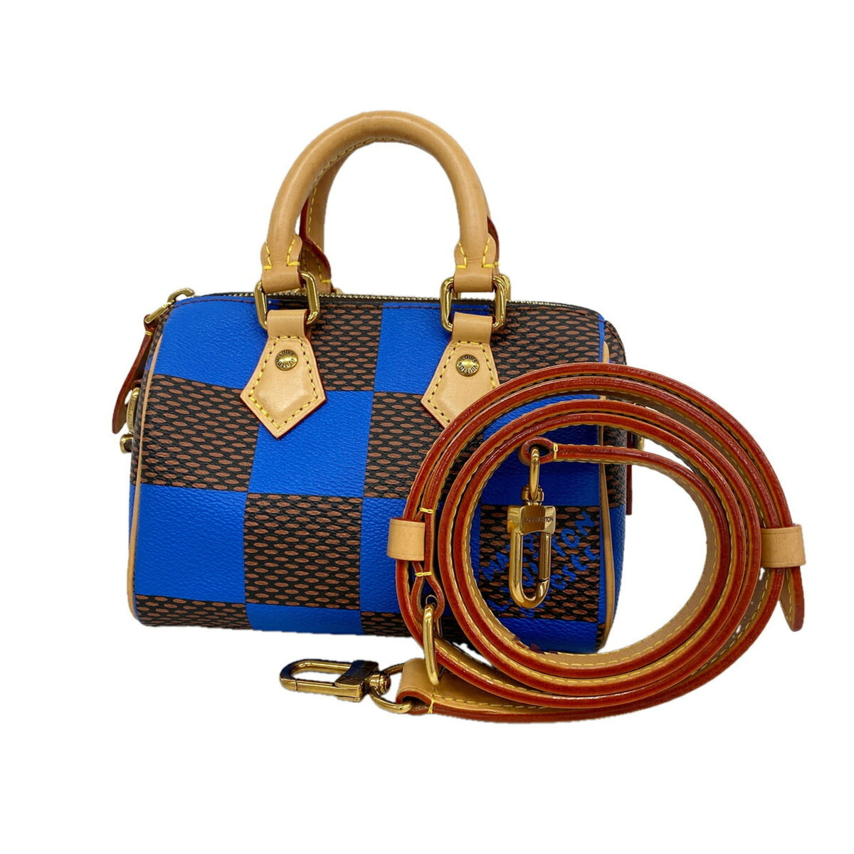 Louis Vuitton Blue Brown Handbag (Pre-Owned)