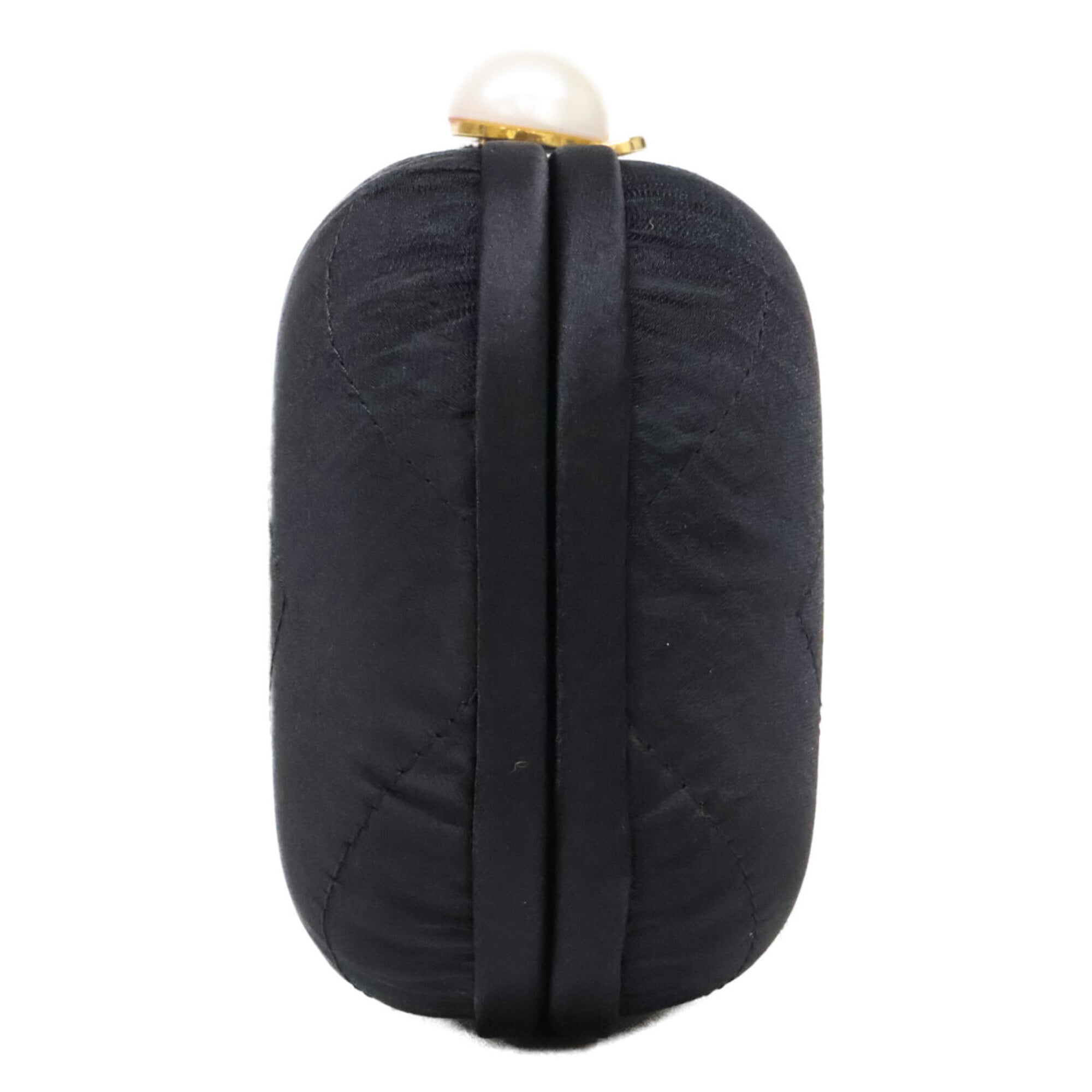 Chanel Black Satin Clutch Bag (Pre-Owned)