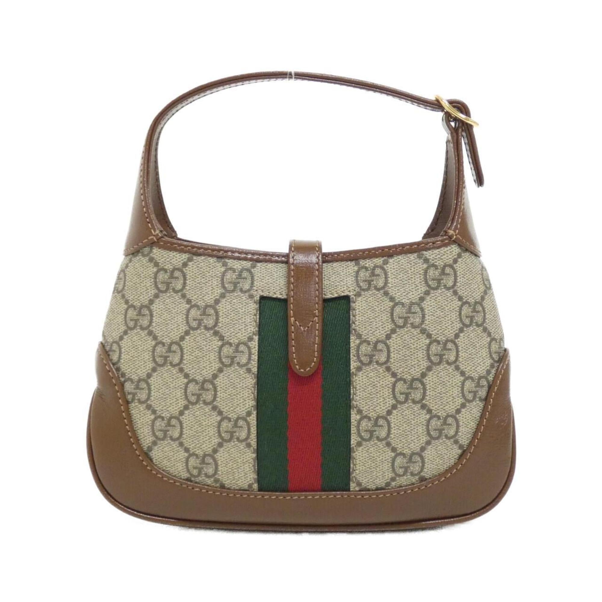 Gucci Beige Brown Gg Supreme Leather Handbag (Pre-Owned)