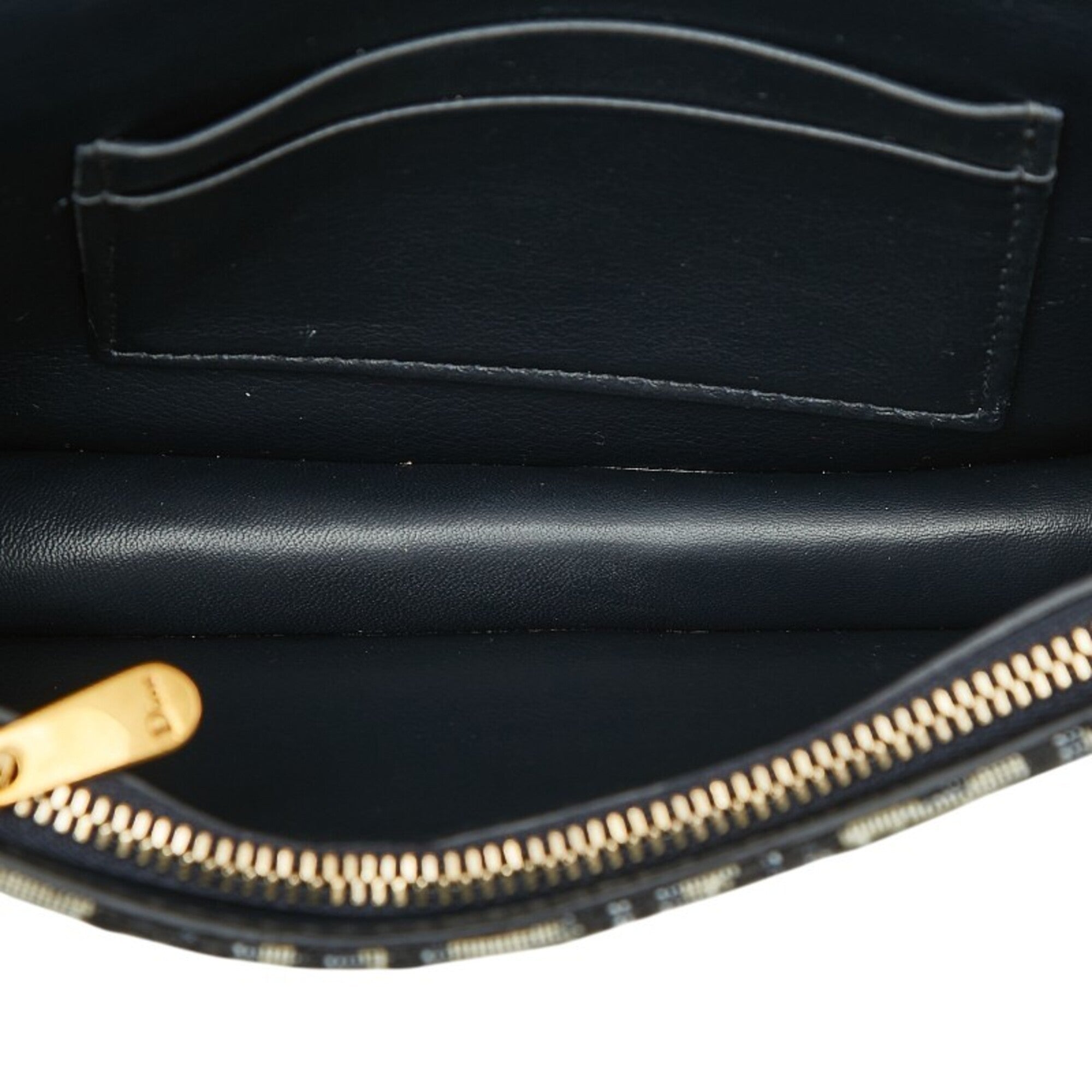 Christian Dior Beige Navy Canvas Leather Sling Bag (Pre-Owned)
