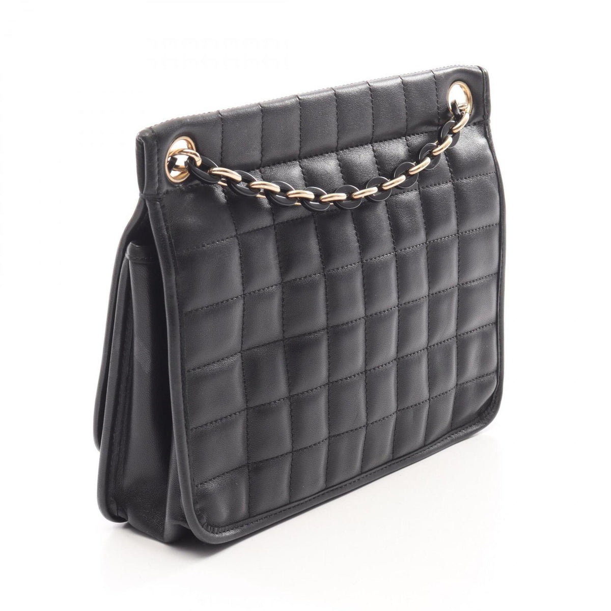 Chanel Black Leather Handbag Shoulder Bag (Pre-Owned)