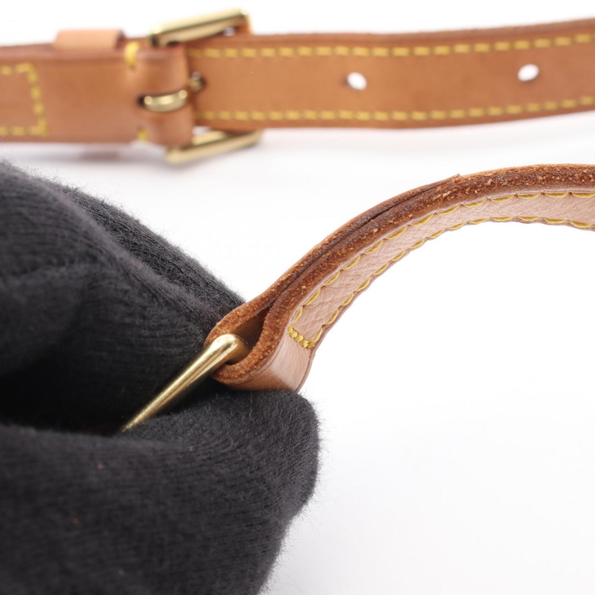 Louis Vuitton Brown Coated Canvas Leather Handbag Shoulder Bag (Pre-Owned)