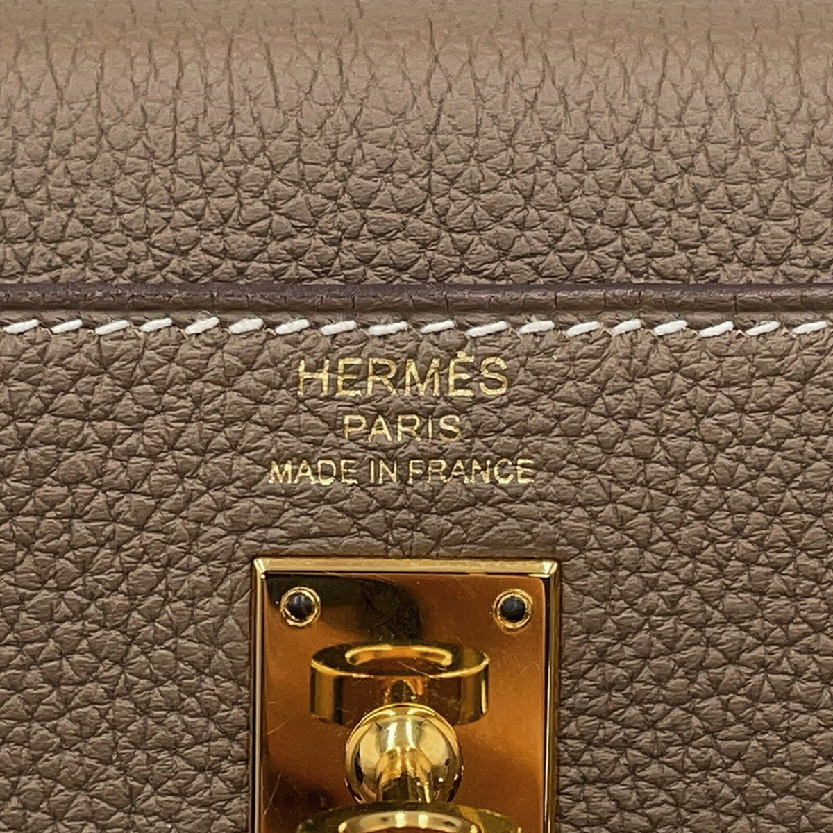 Hermes Etoupe Gray Togo Leather Handbag (Pre-Owned)