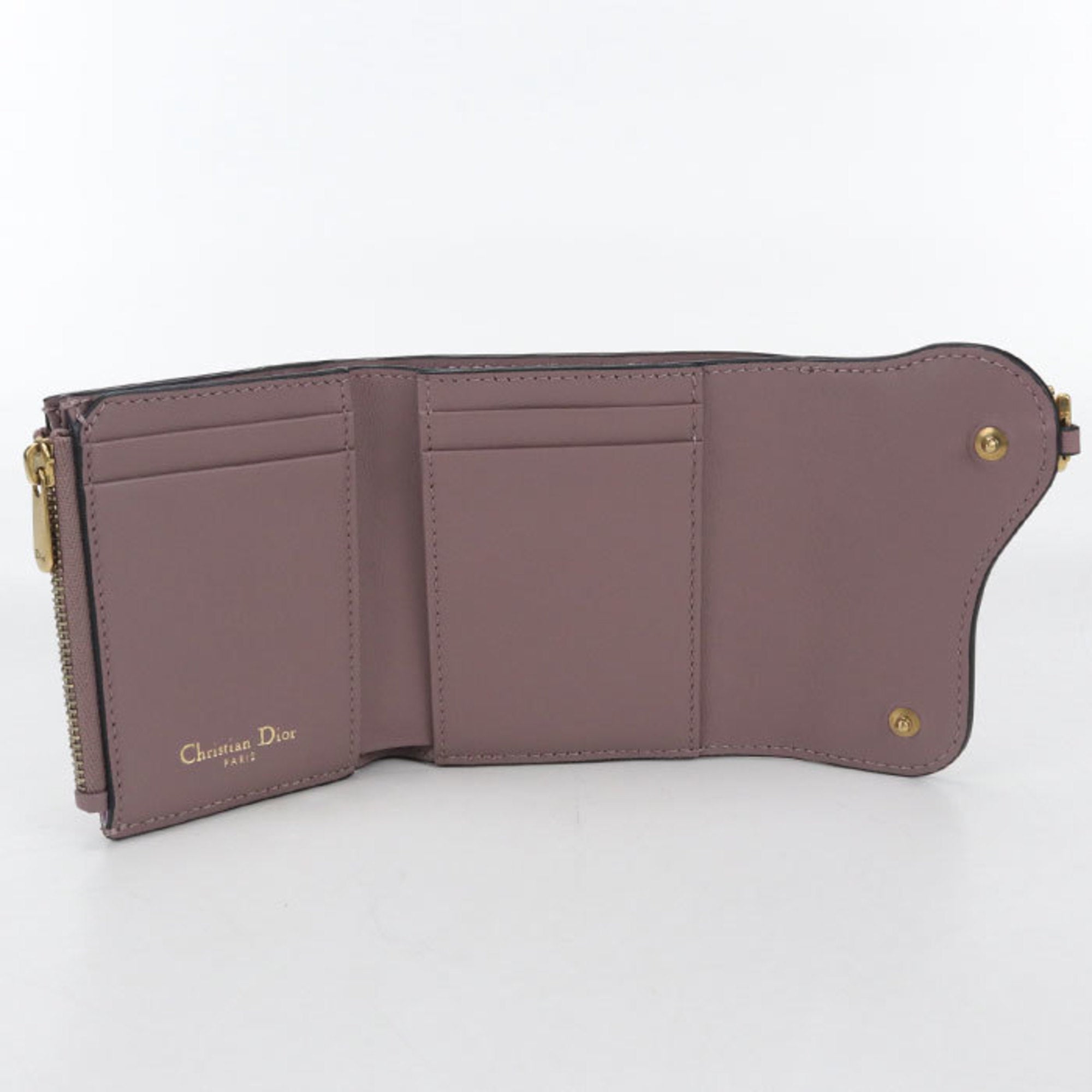 Christian Dior Purple Leather Wallet (Tri-Fold) (Pre-Owned)