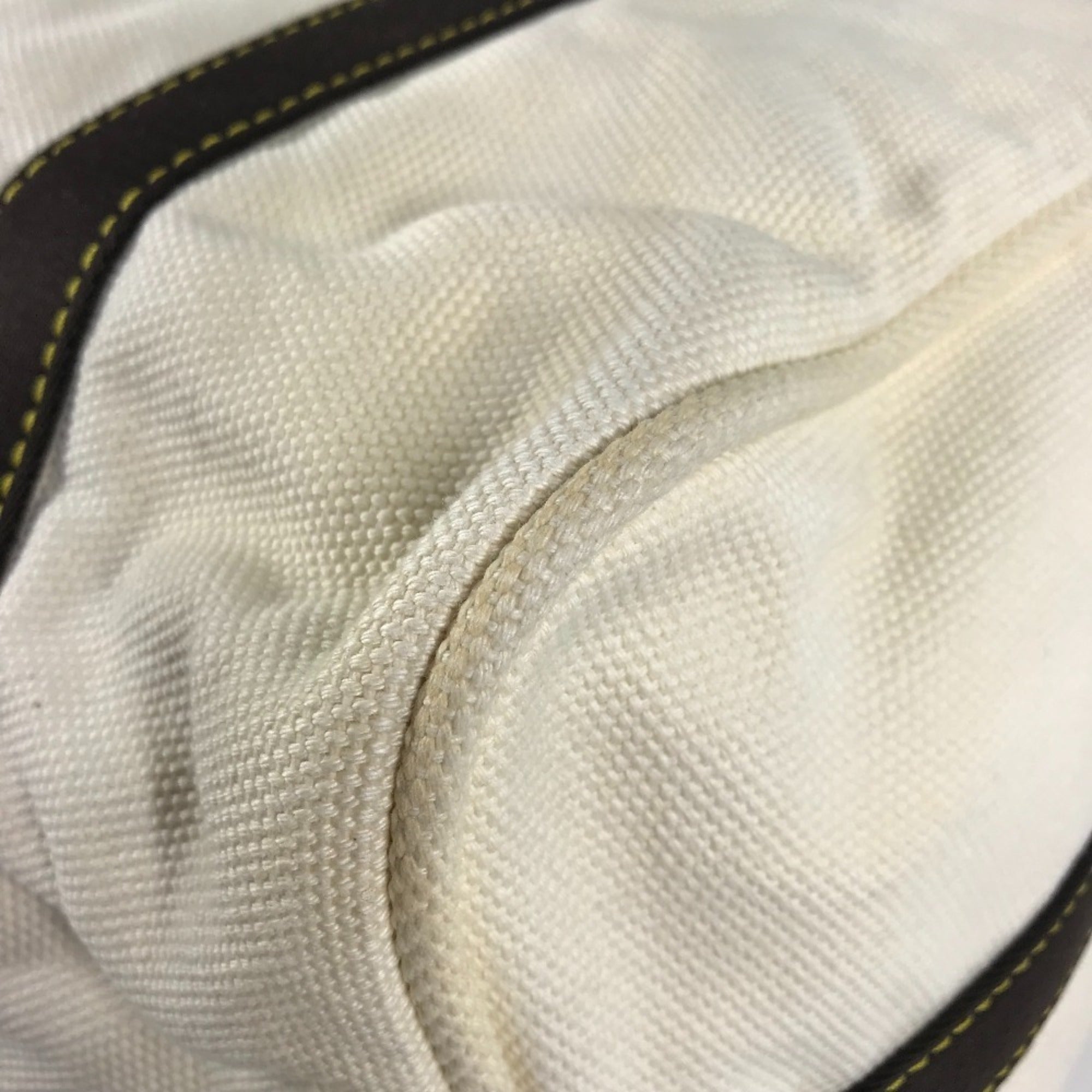 Louis Vuitton Brown Ecru White Canvas Shoulder Bag Tote Bag (Pre-Owned)